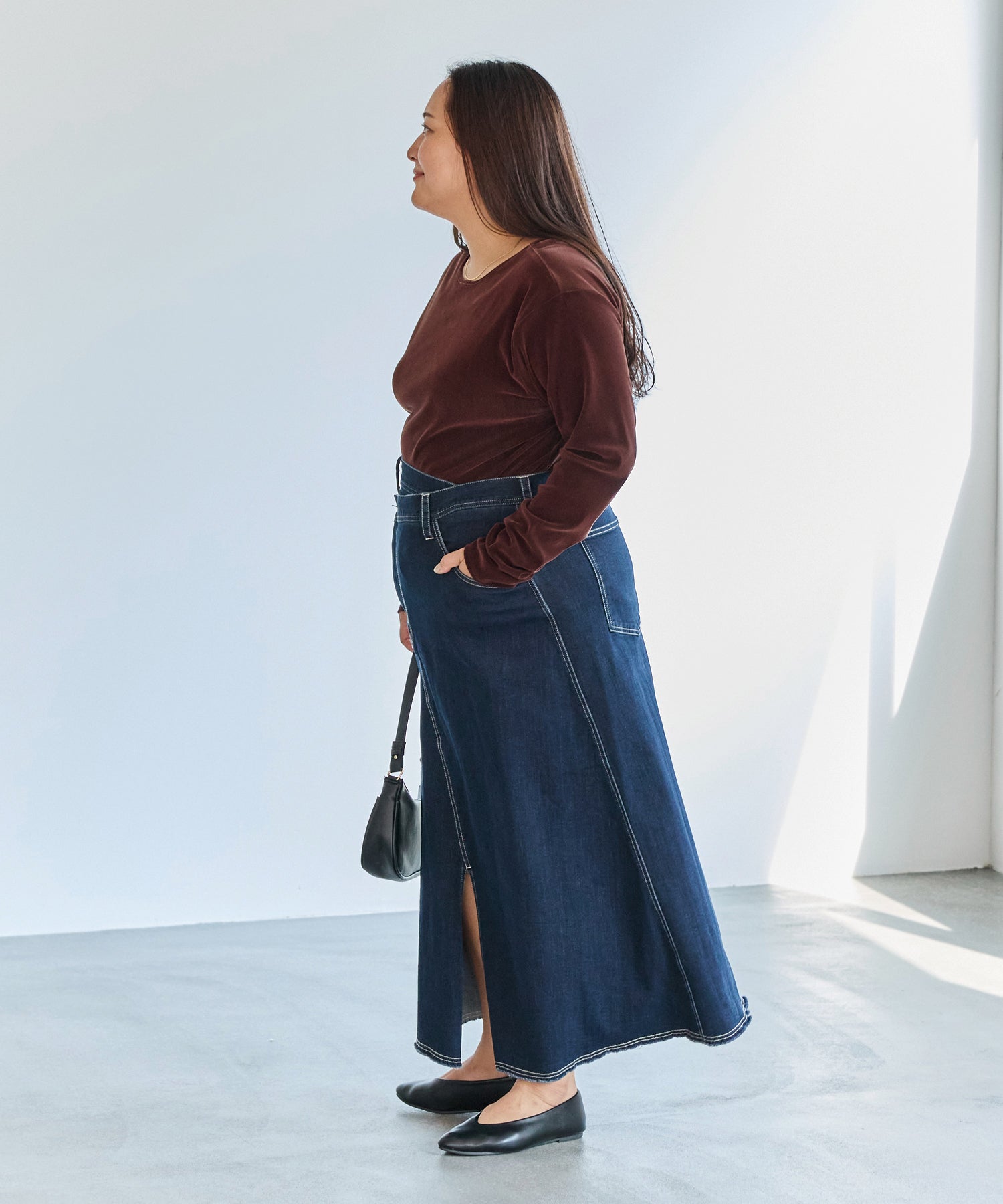 ブラウン model:161cm 着用サイズ:3L