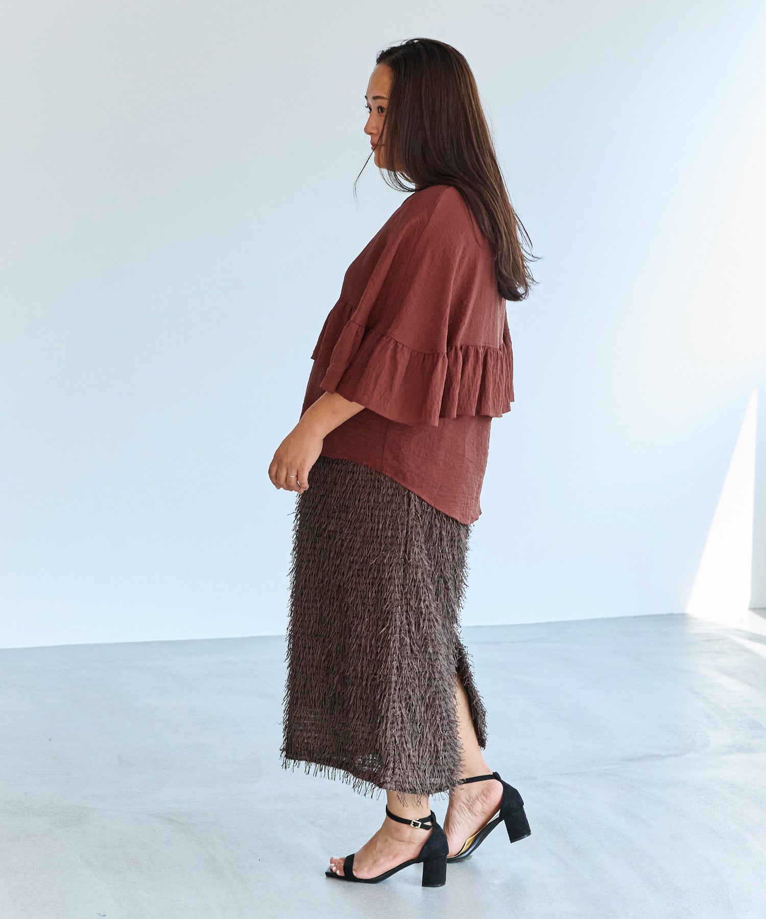 ブラウン model:161cm 着用サイズ:3L