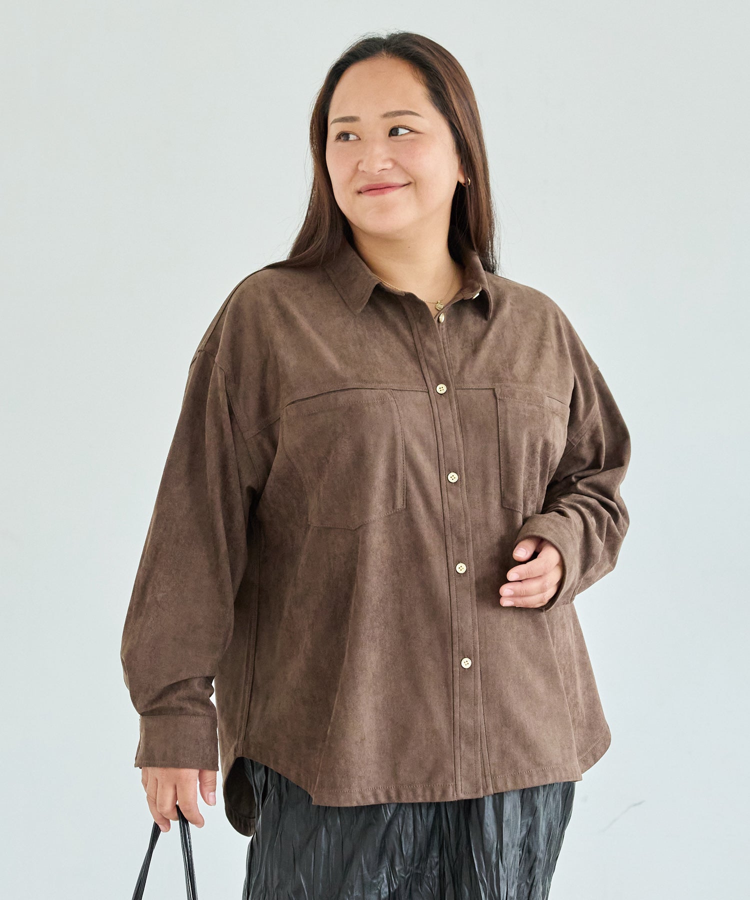 ブラウン model:161cm 着用サイズ:3L