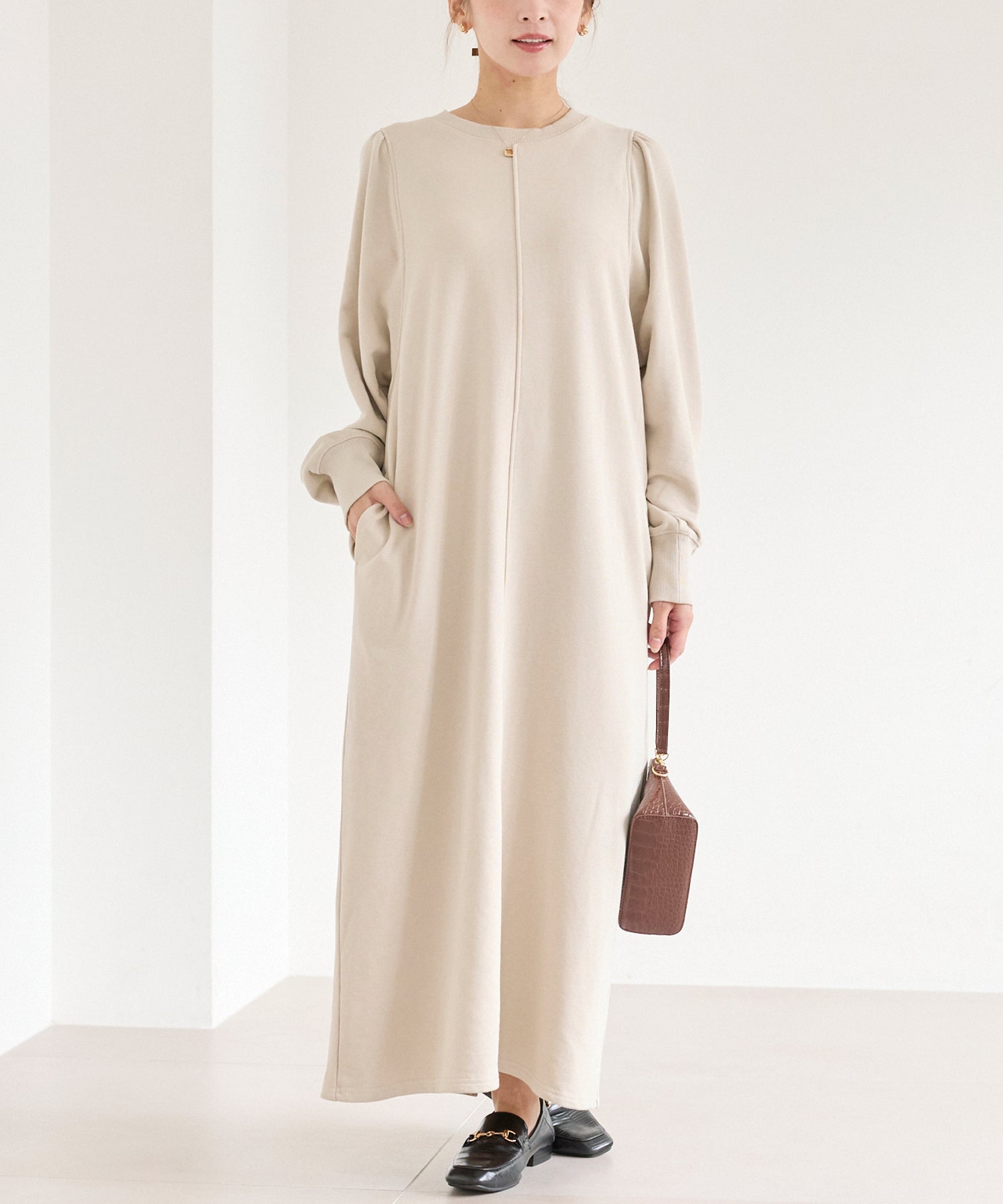 【好機能シリーズ】吸湿発熱/静電気防止/発熱裏毛ワンピース