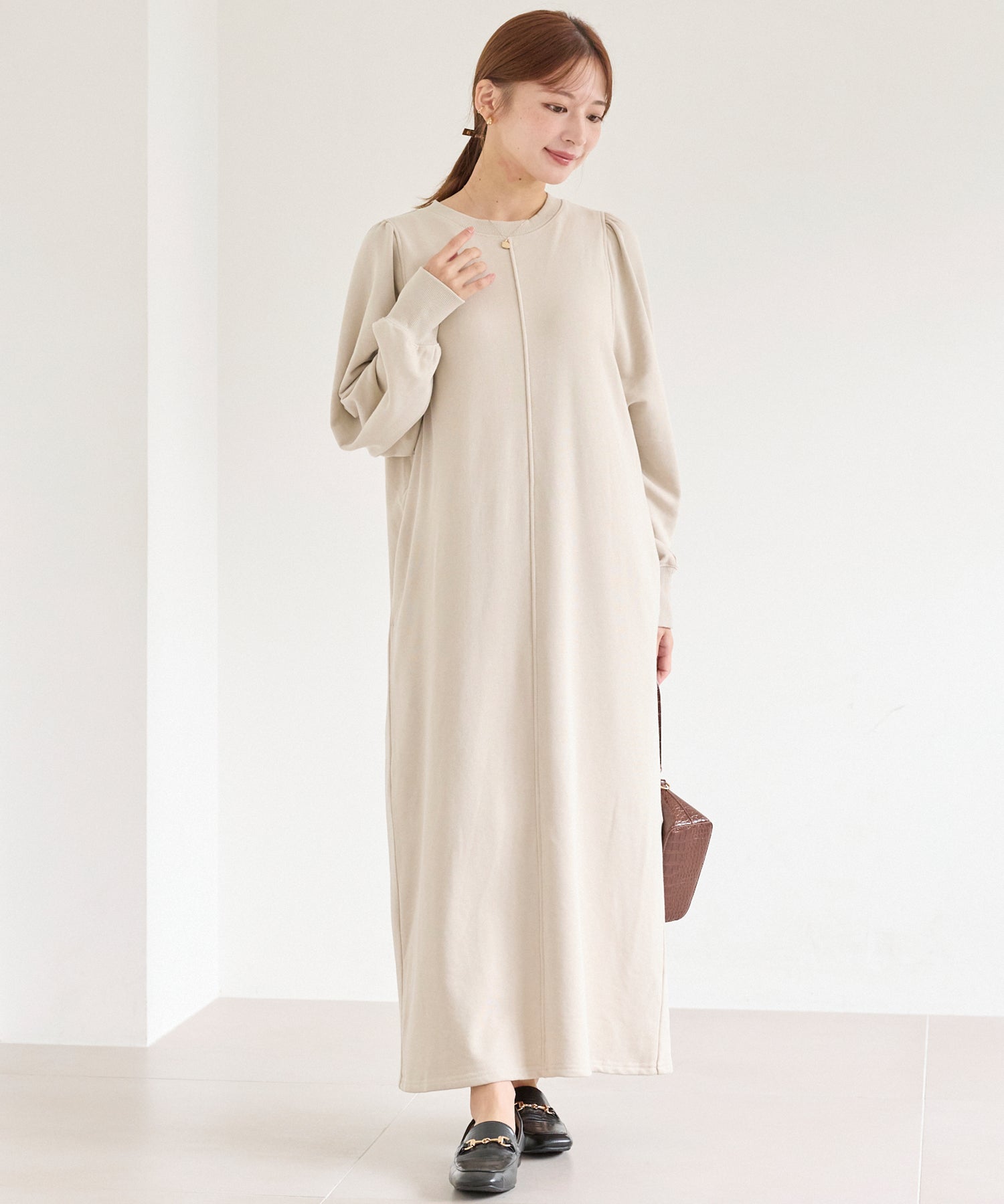 【好機能シリーズ】吸湿発熱/静電気防止/発熱裏毛ワンピース