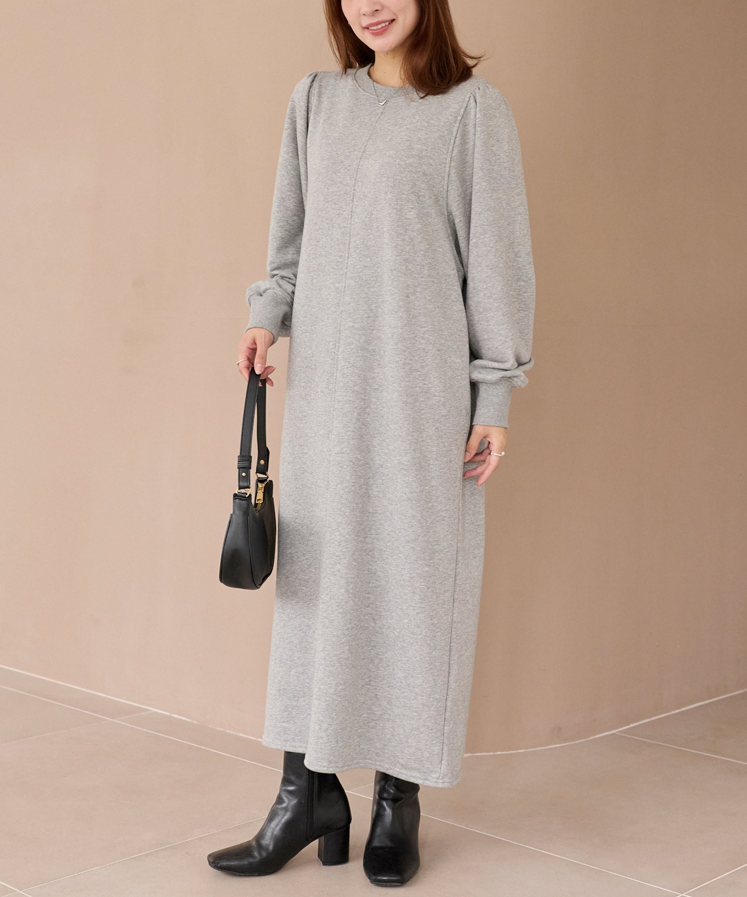 【好機能シリーズ】吸湿発熱/静電気防止/発熱裏毛ワンピース