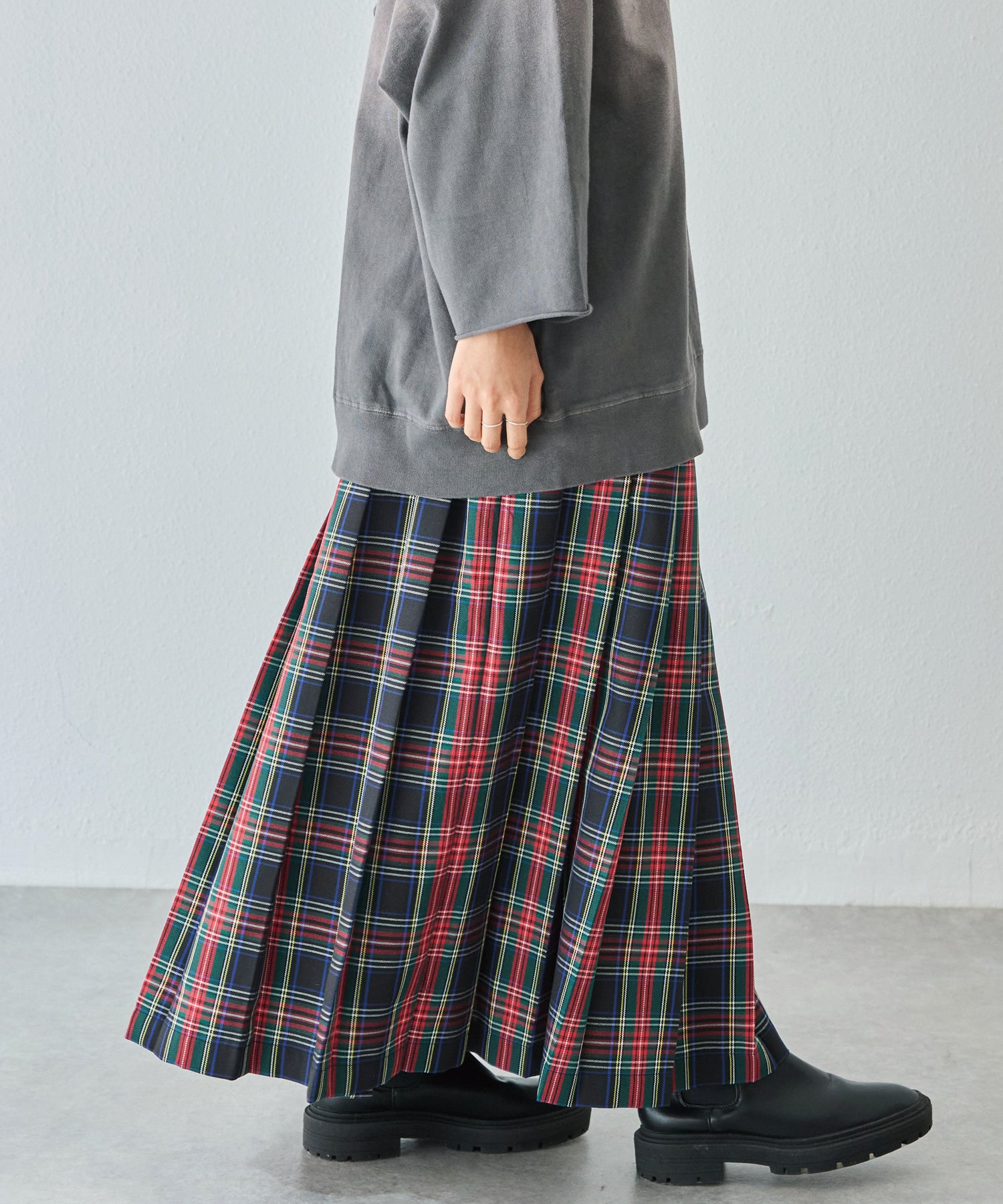 タータンチェックプリーツスカート