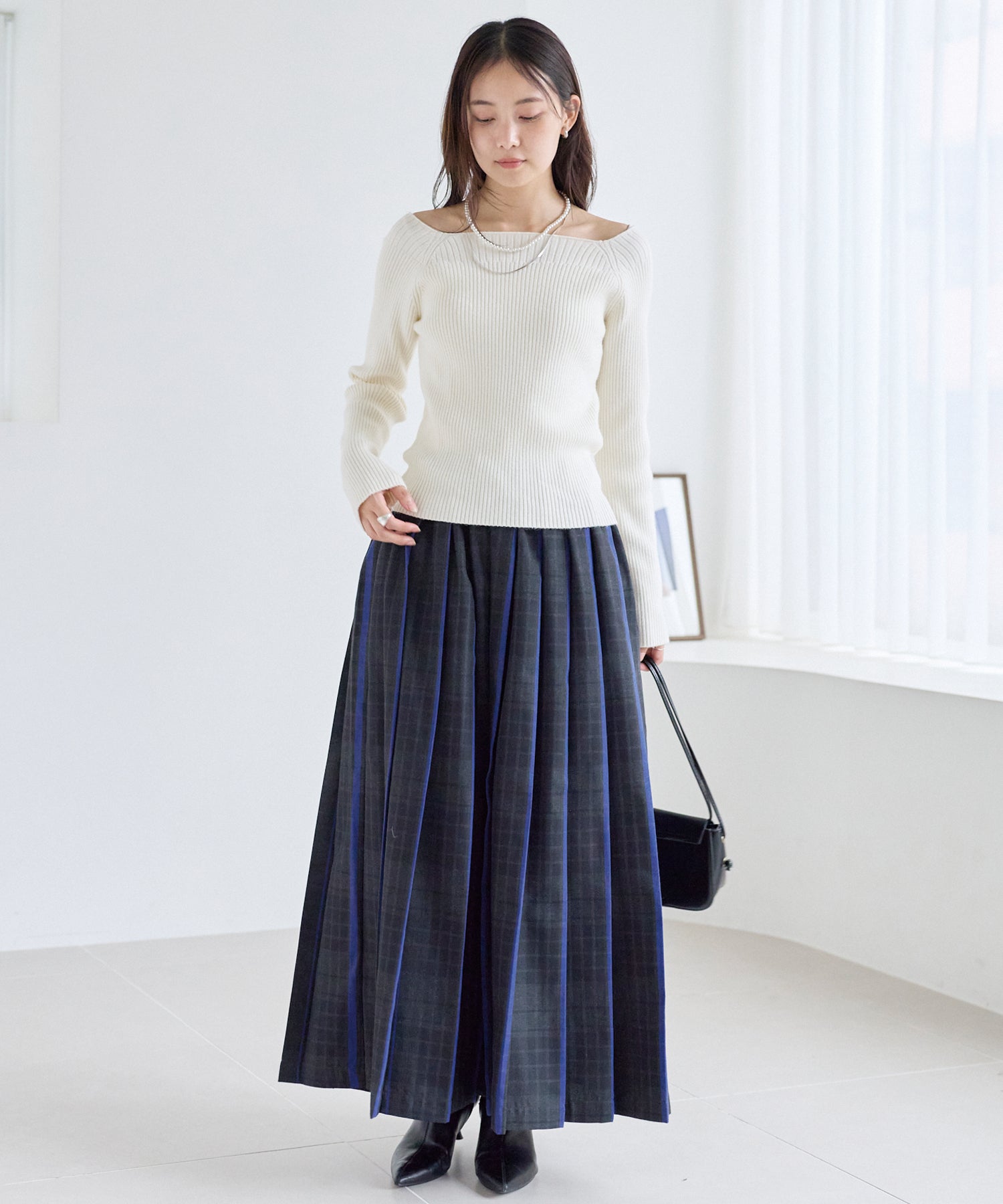 タータンチェックプリーツスカート