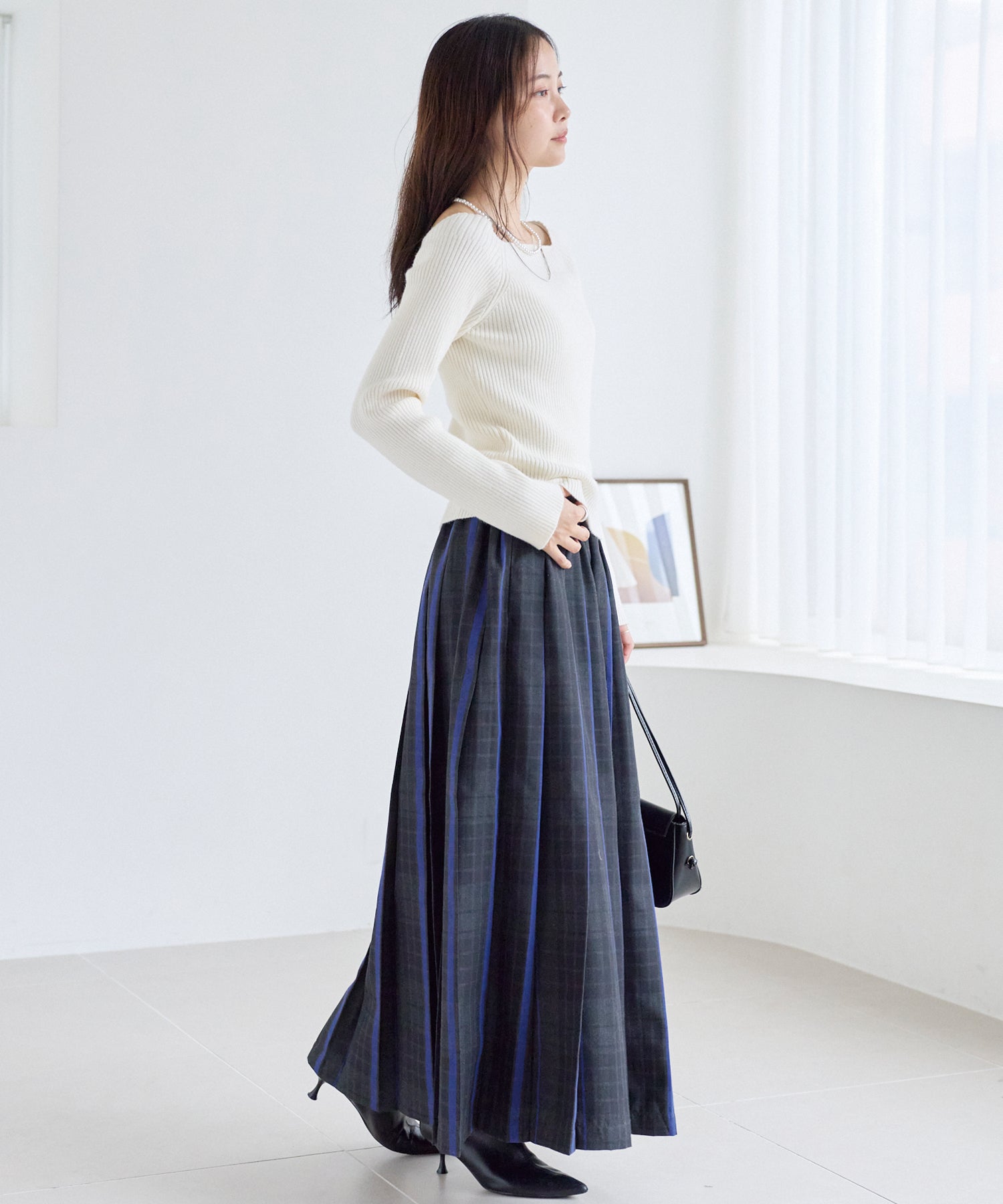 タータンチェックプリーツスカート