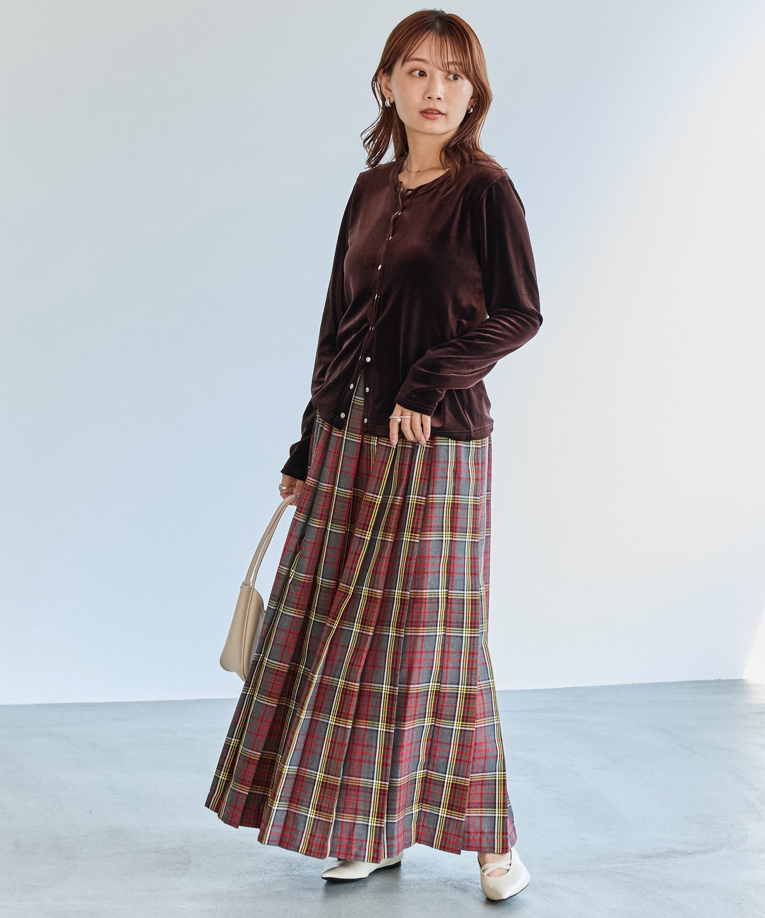 タータンチェックプリーツスカート