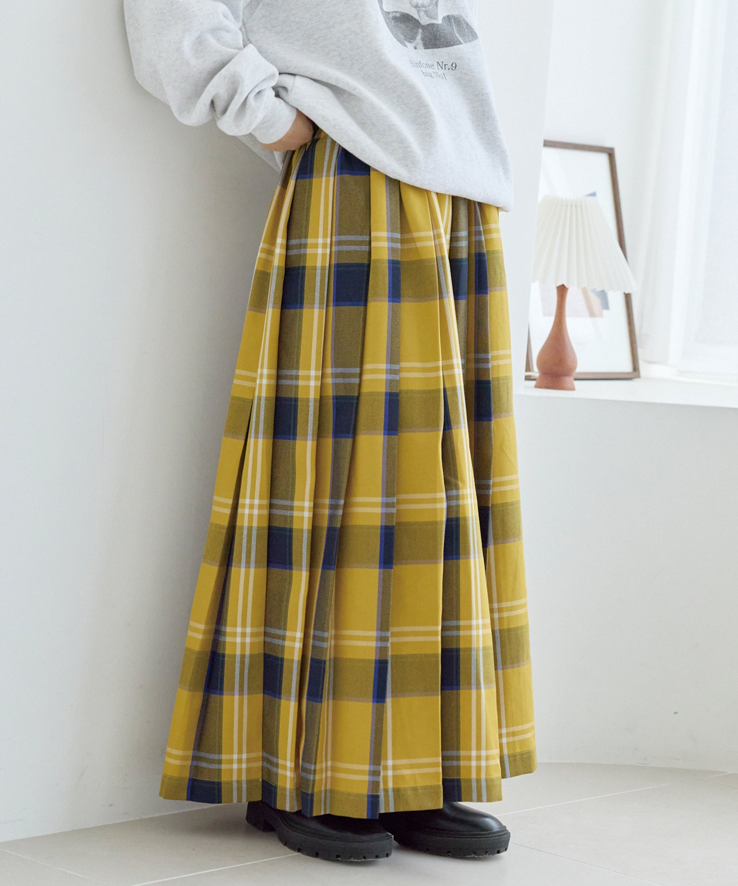 タータンチェックプリーツスカート