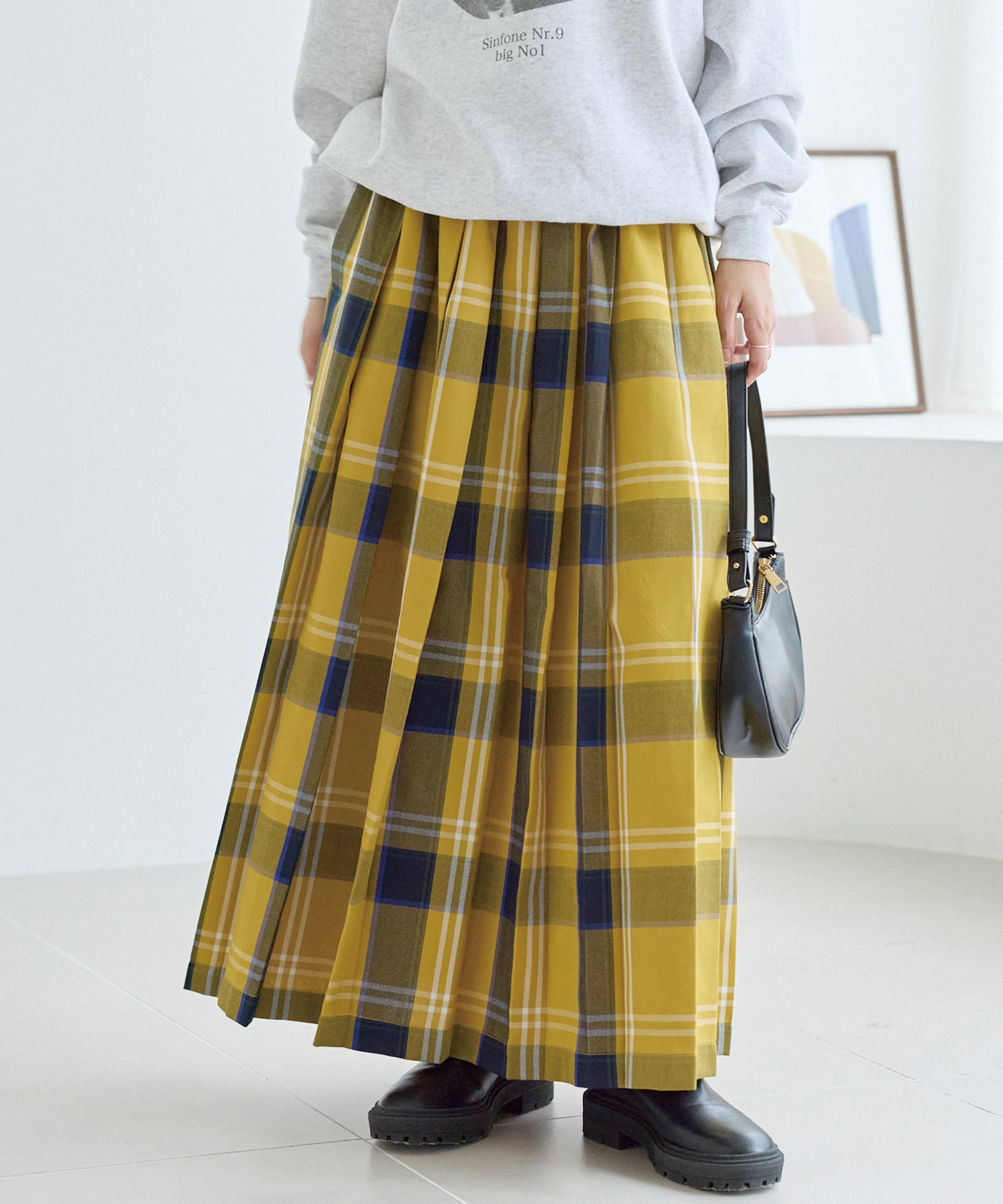 タータンチェックプリーツスカート