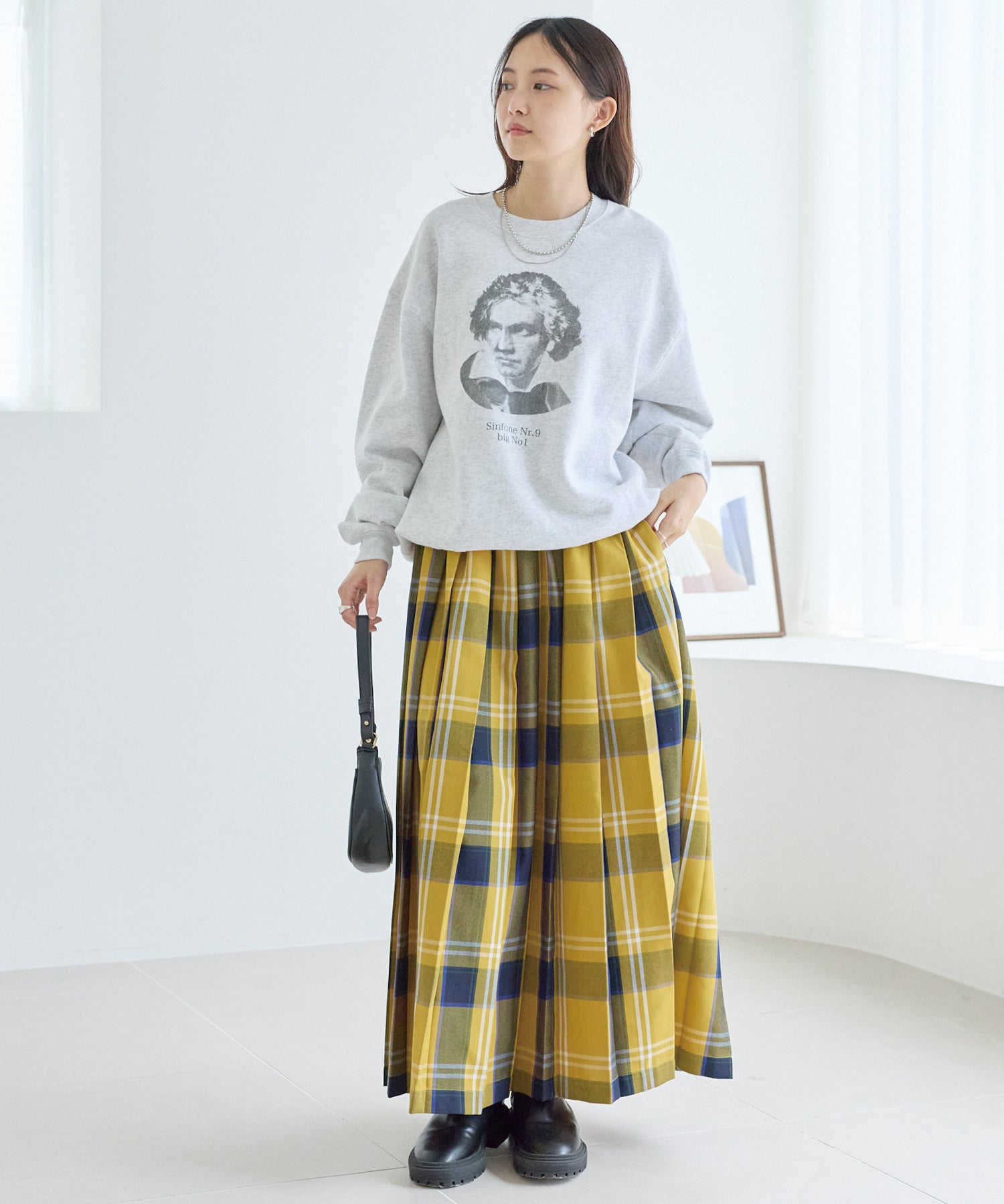 タータンチェックプリーツスカート