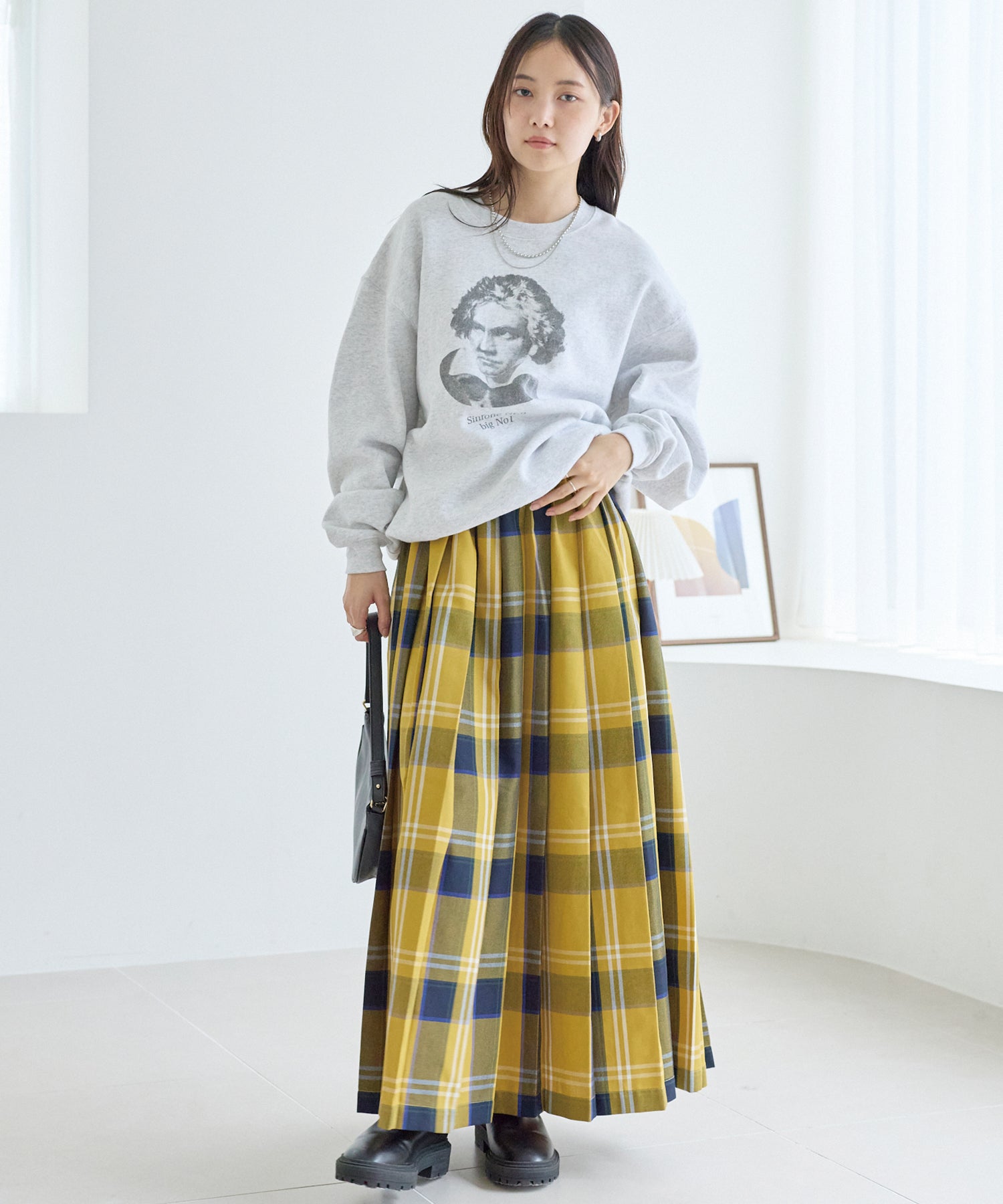 タータンチェックプリーツスカート
