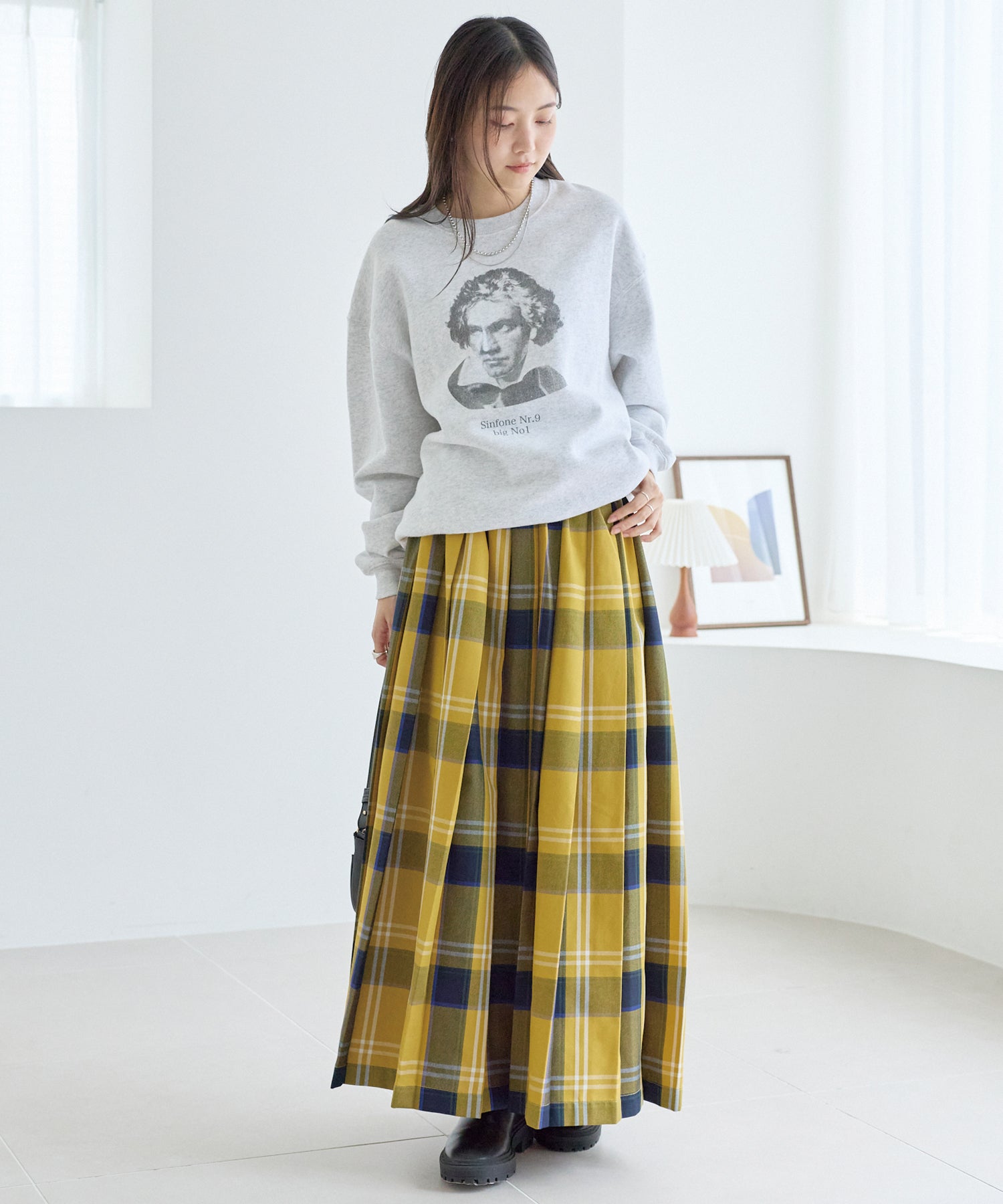 タータンチェックプリーツスカート