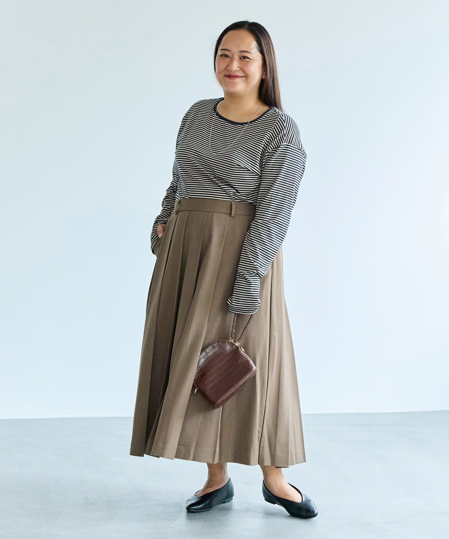 ブラウン model:161cm 着用サイズ:3L