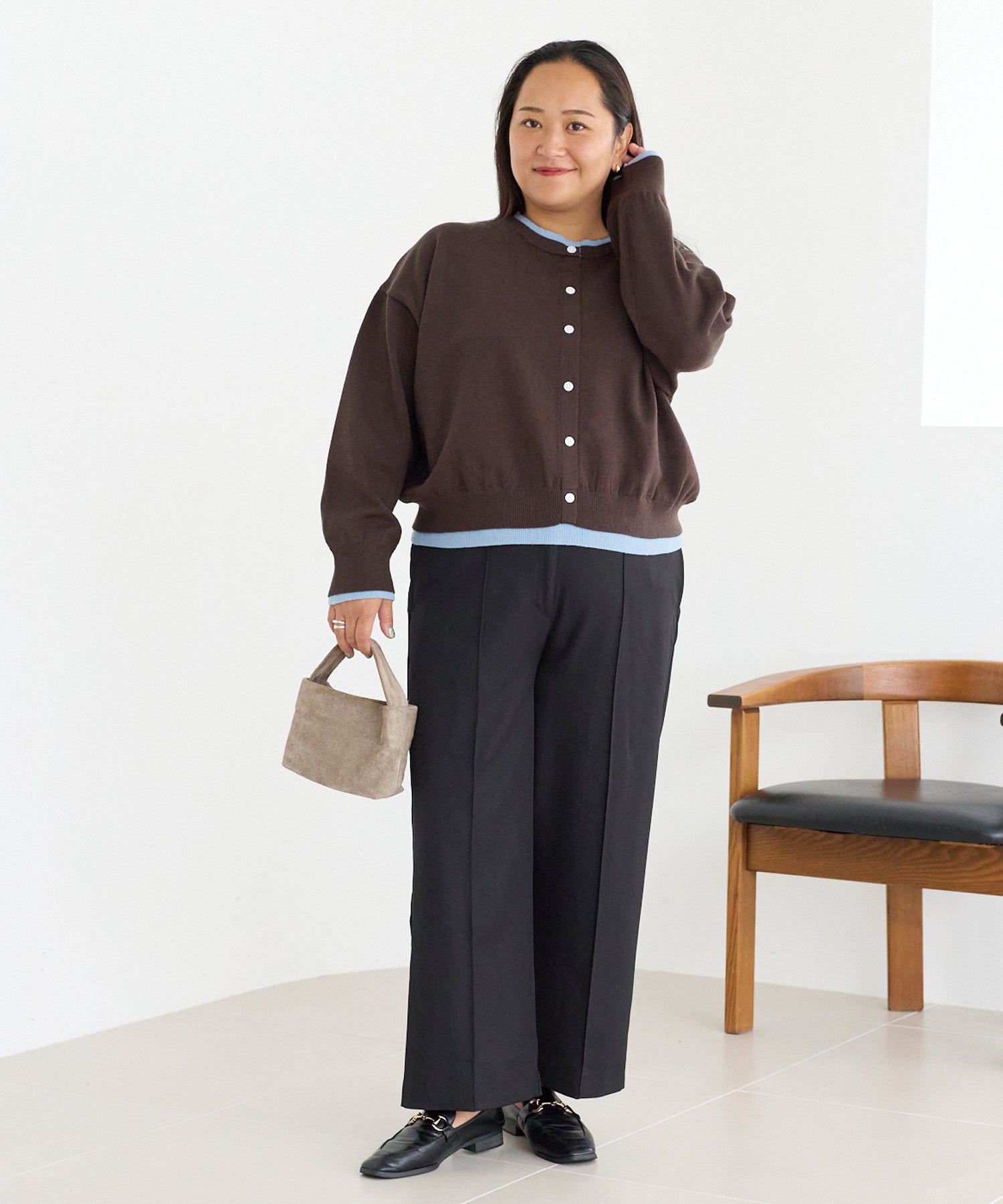 ブラウン model:161cm 着用サイズ:3L