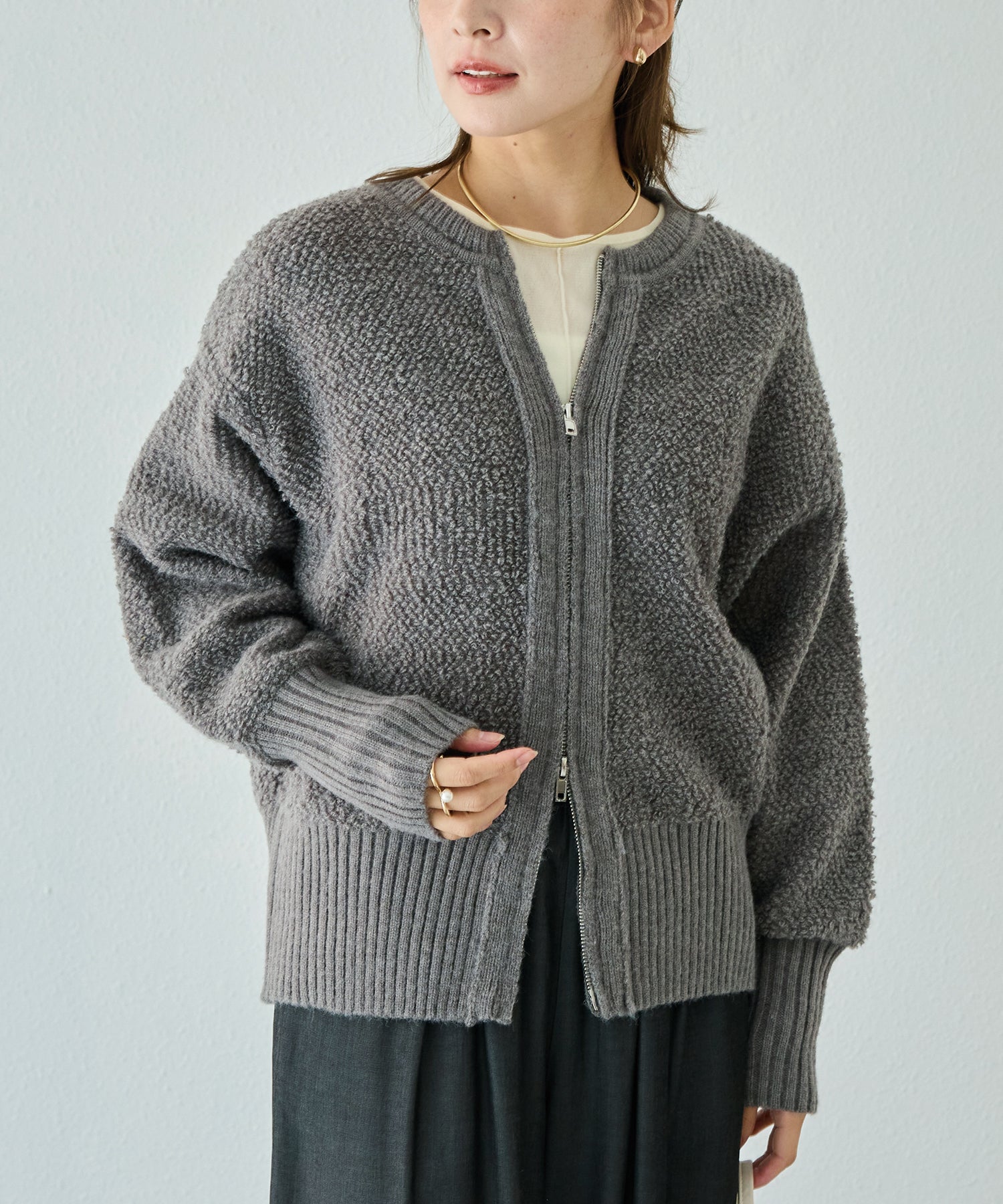 チャコールグレー model:156cm 着用サイズ:F