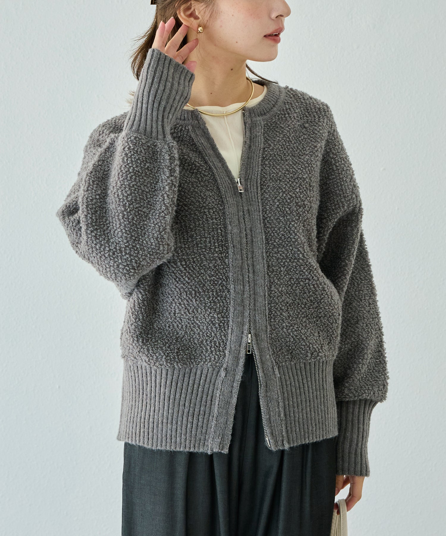 チャコールグレー model:156cm 着用サイズ:F