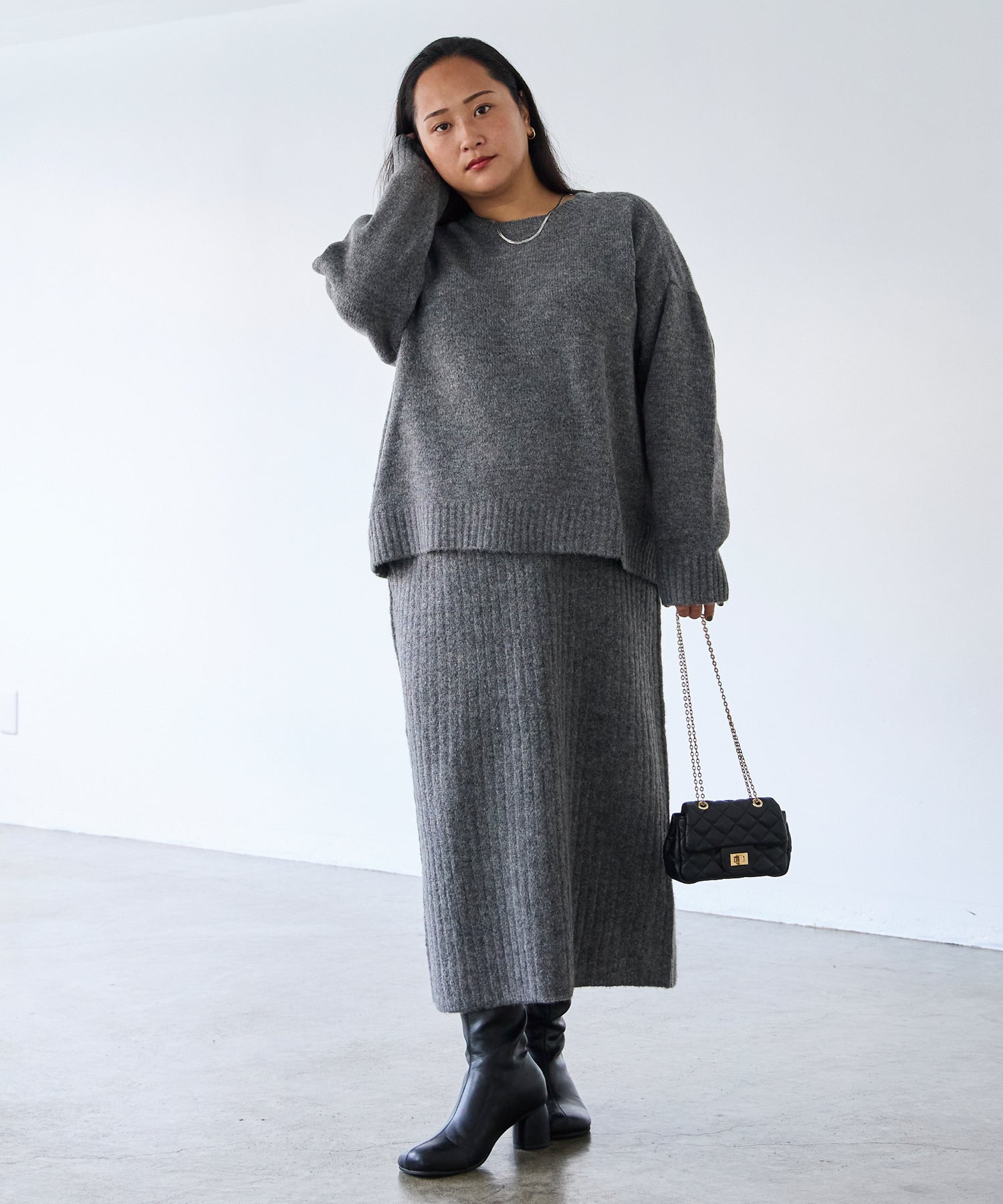 チャコールグレー model:161cm 着用サイズ:3L