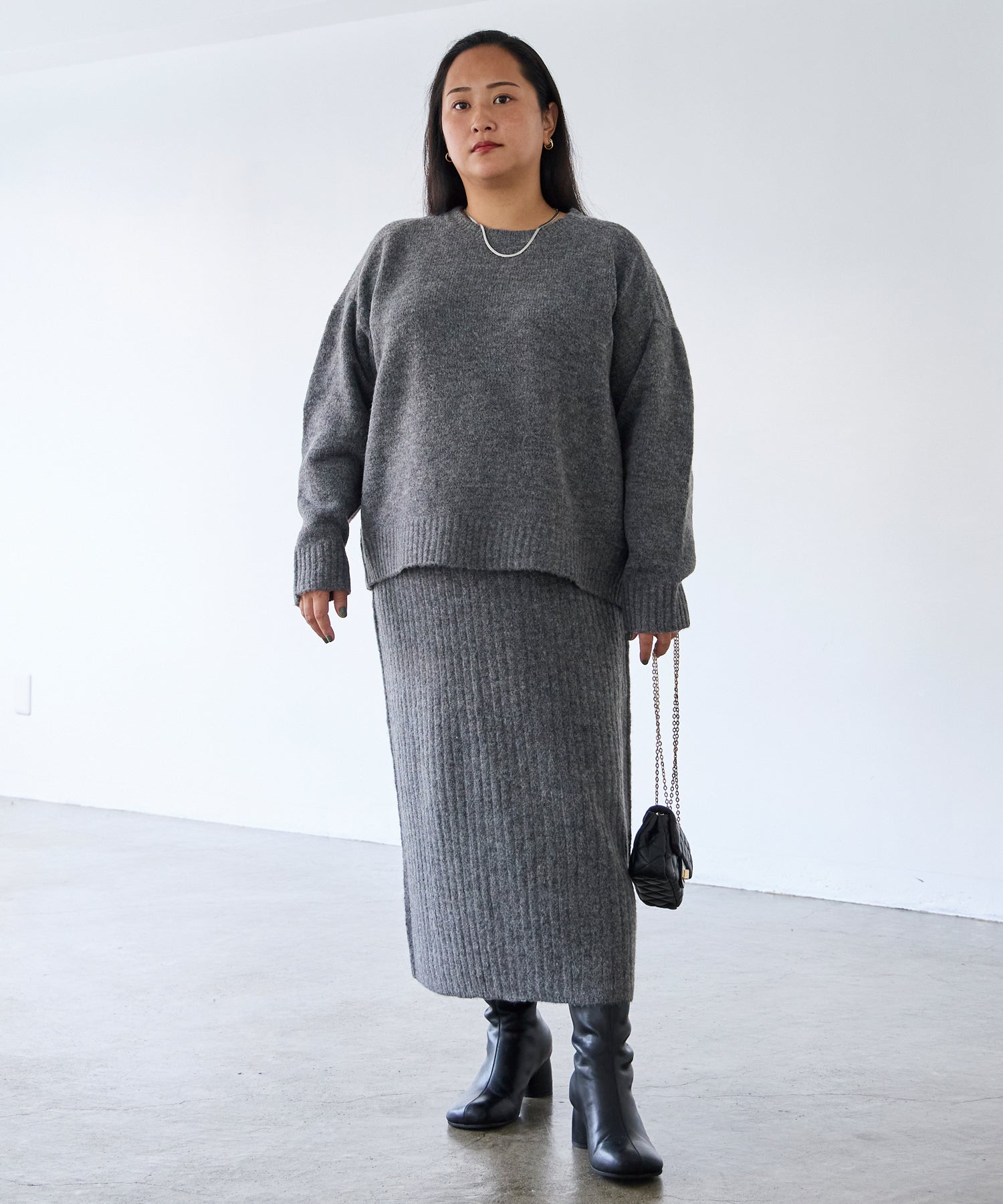 チャコールグレー model:161cm 着用サイズ:3L