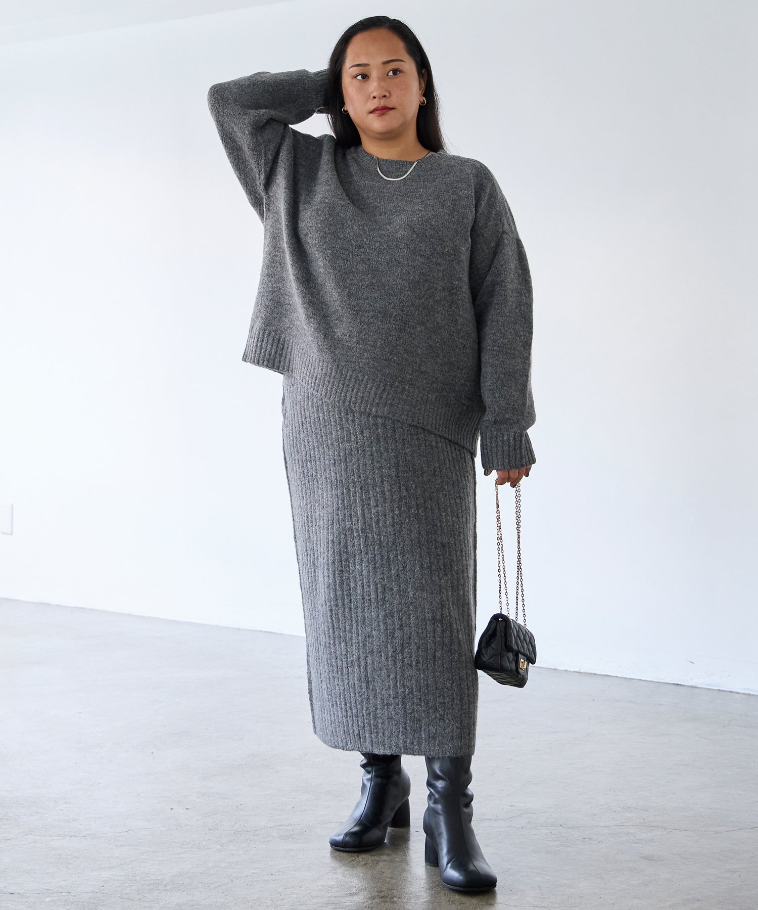 チャコールグレー model:161cm 着用サイズ:3L