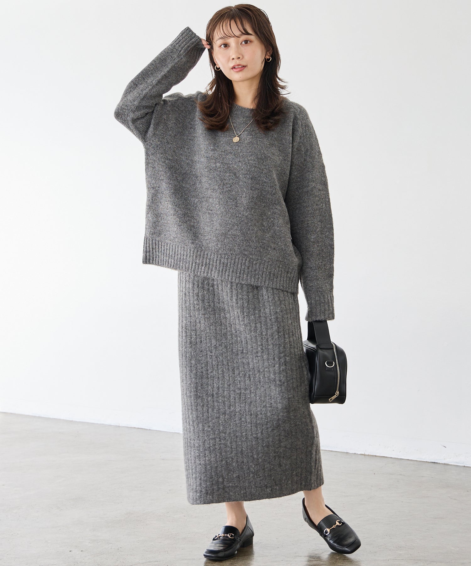 チャコールグレー model:156cm 着用サイズ:F
