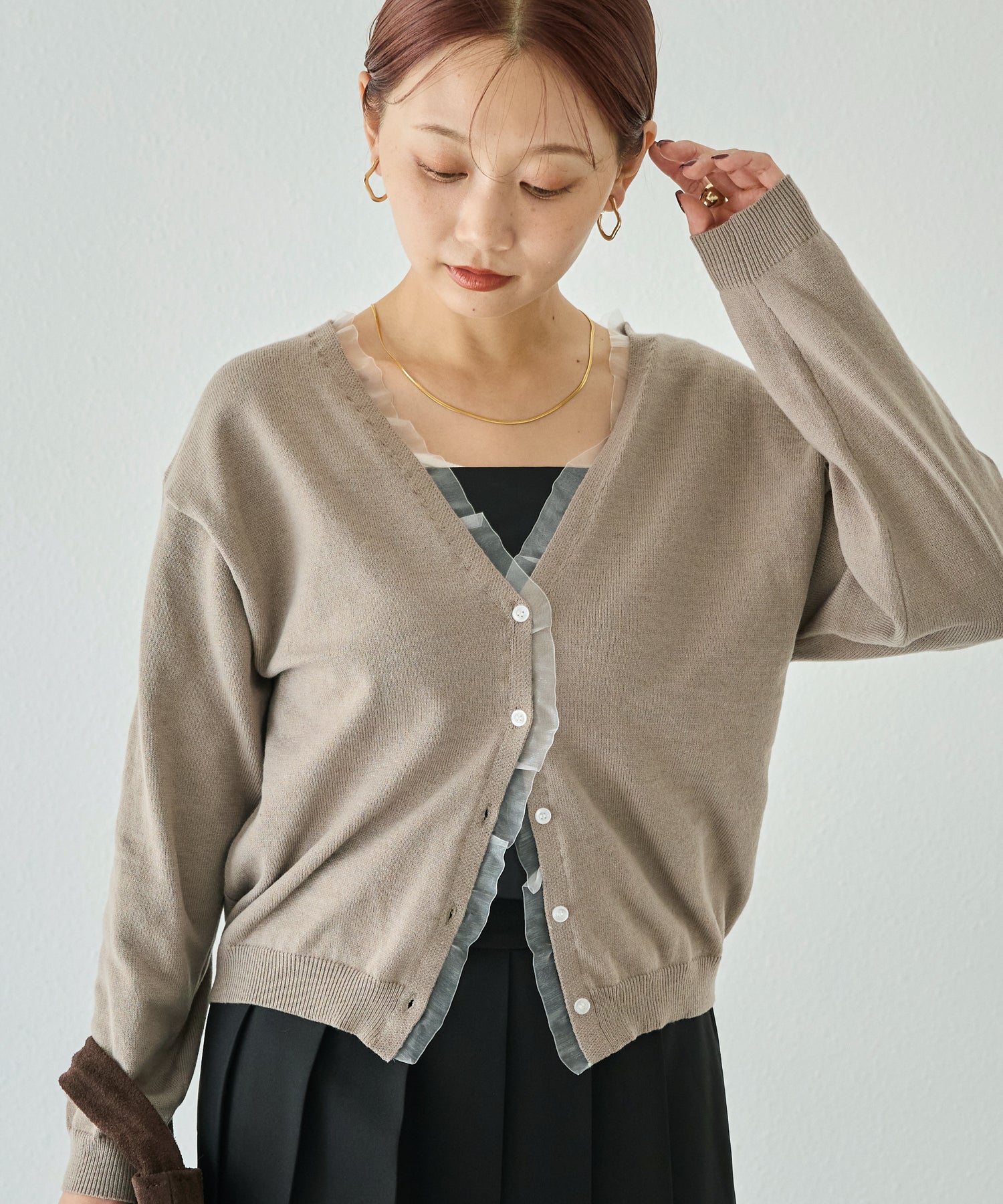 ベージュ model:156cm 着用サイズ:F