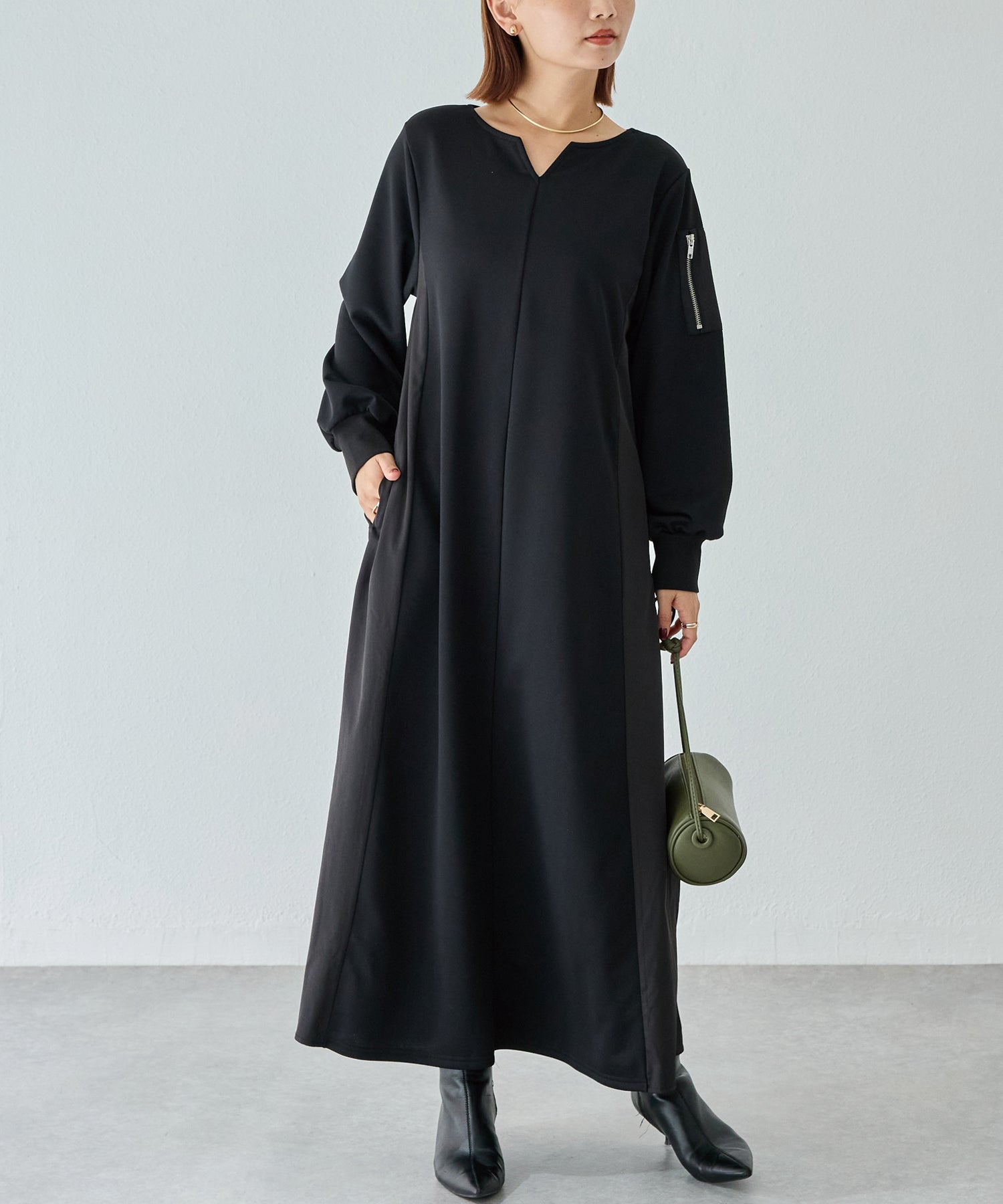 配色ミリタリーワンピース