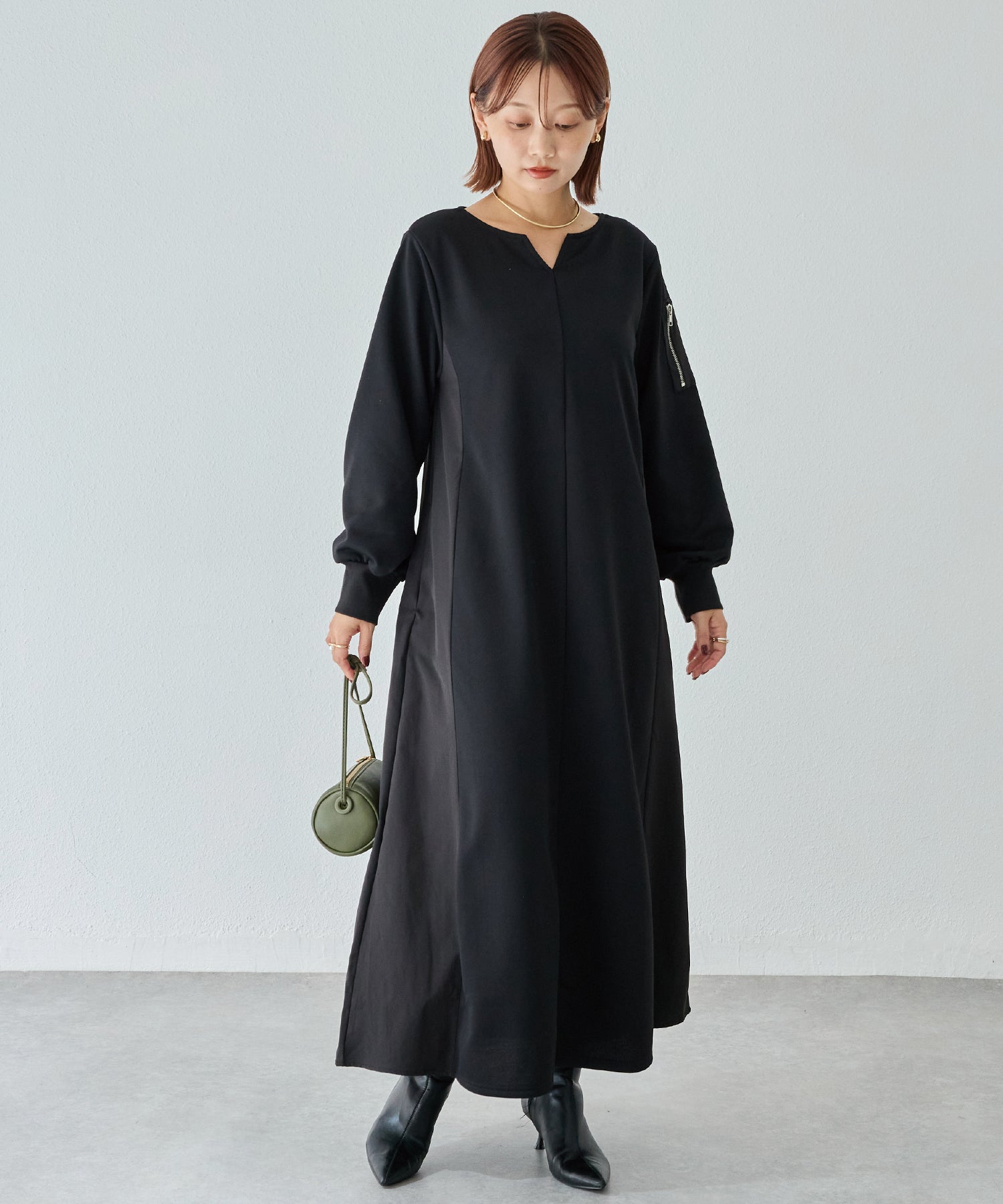 配色ミリタリーワンピース