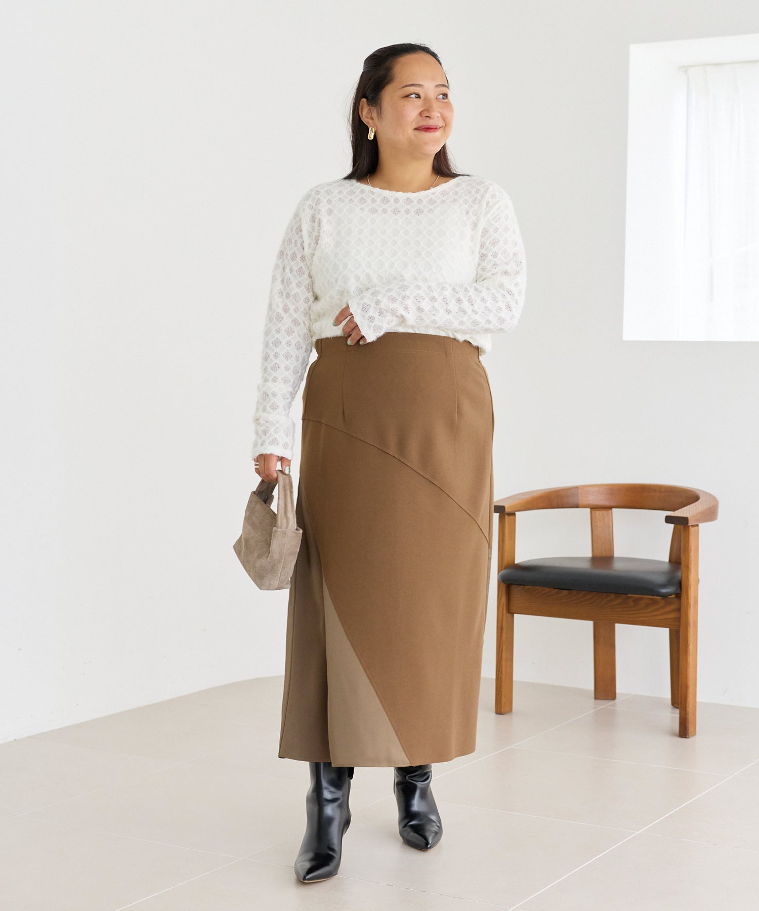 ブラウン model:161cm 着用サイズ:3L