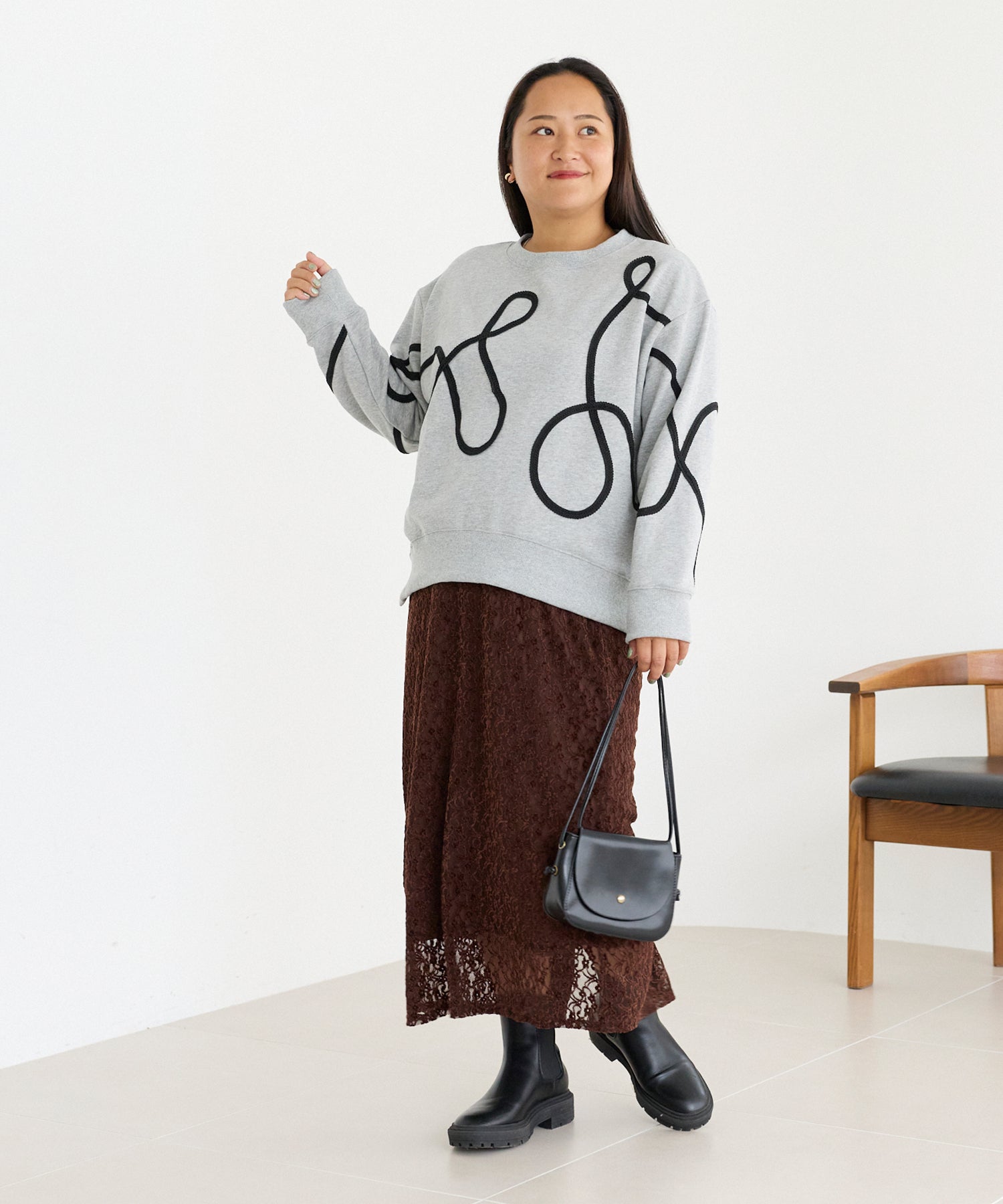 グレー model:161cm 着用サイズ:3L