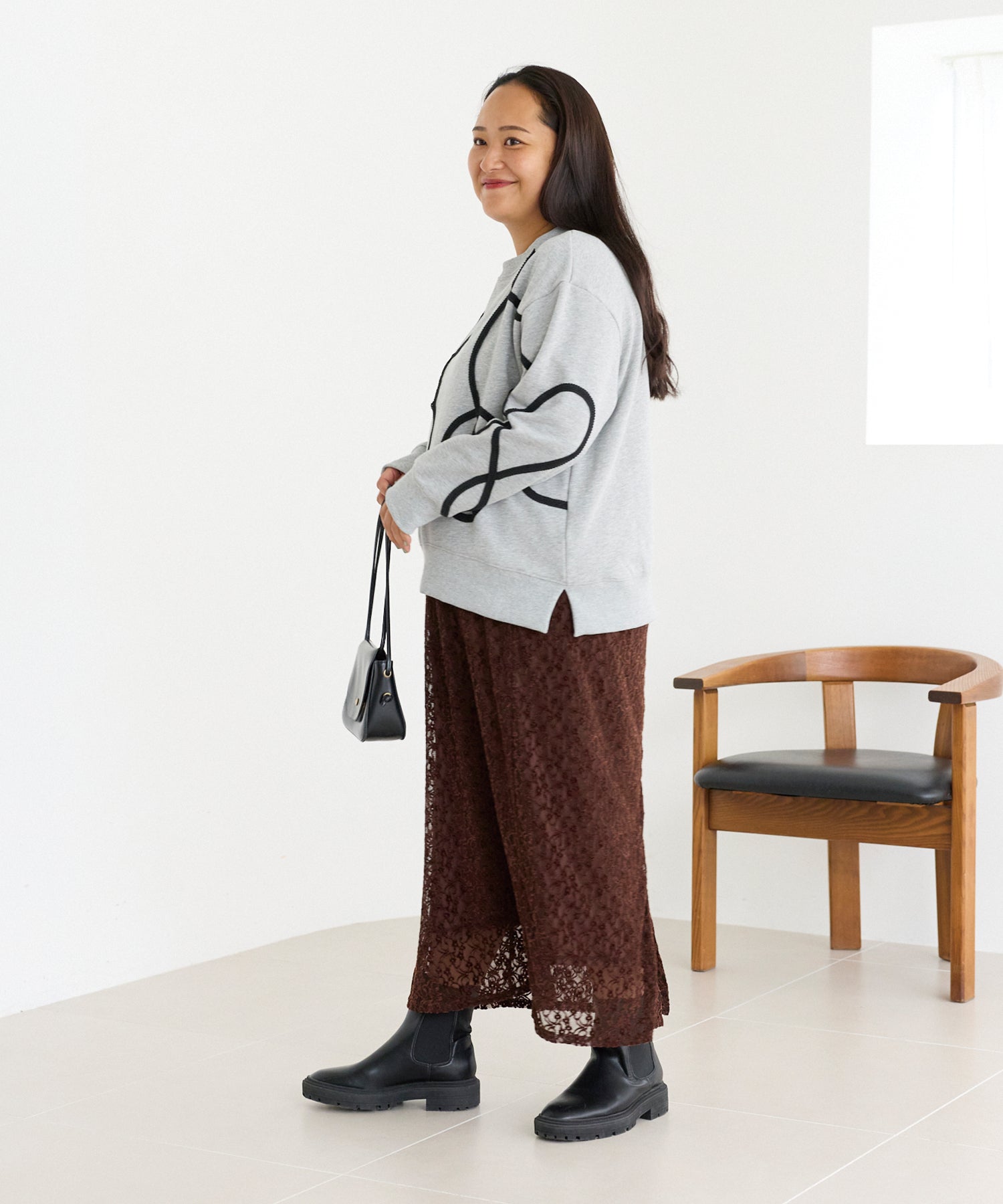 グレー model:161cm 着用サイズ:3L