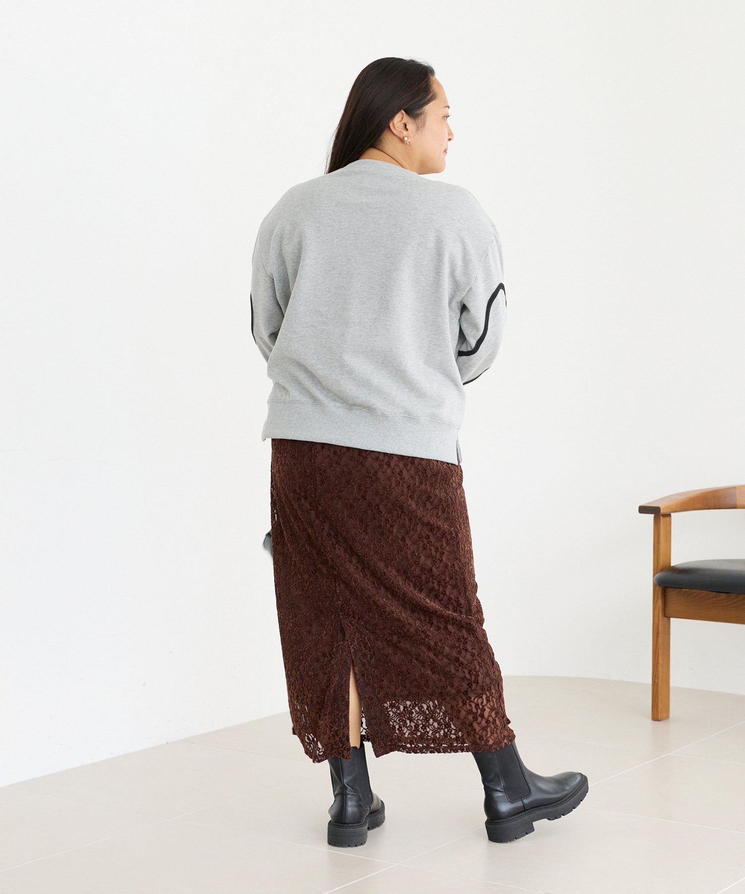 グレー model:161cm 着用サイズ:3L