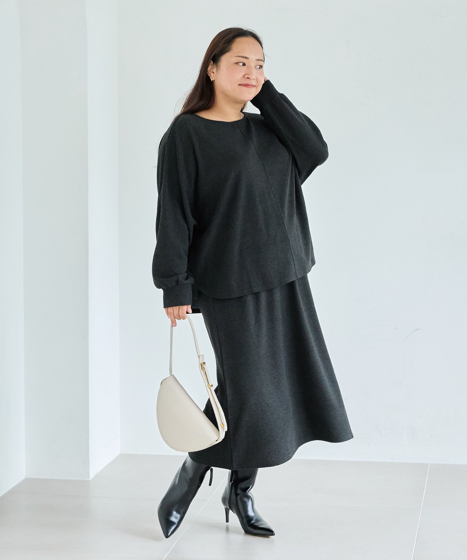 チャコールグレー model:161cm 着用サイズ:3L