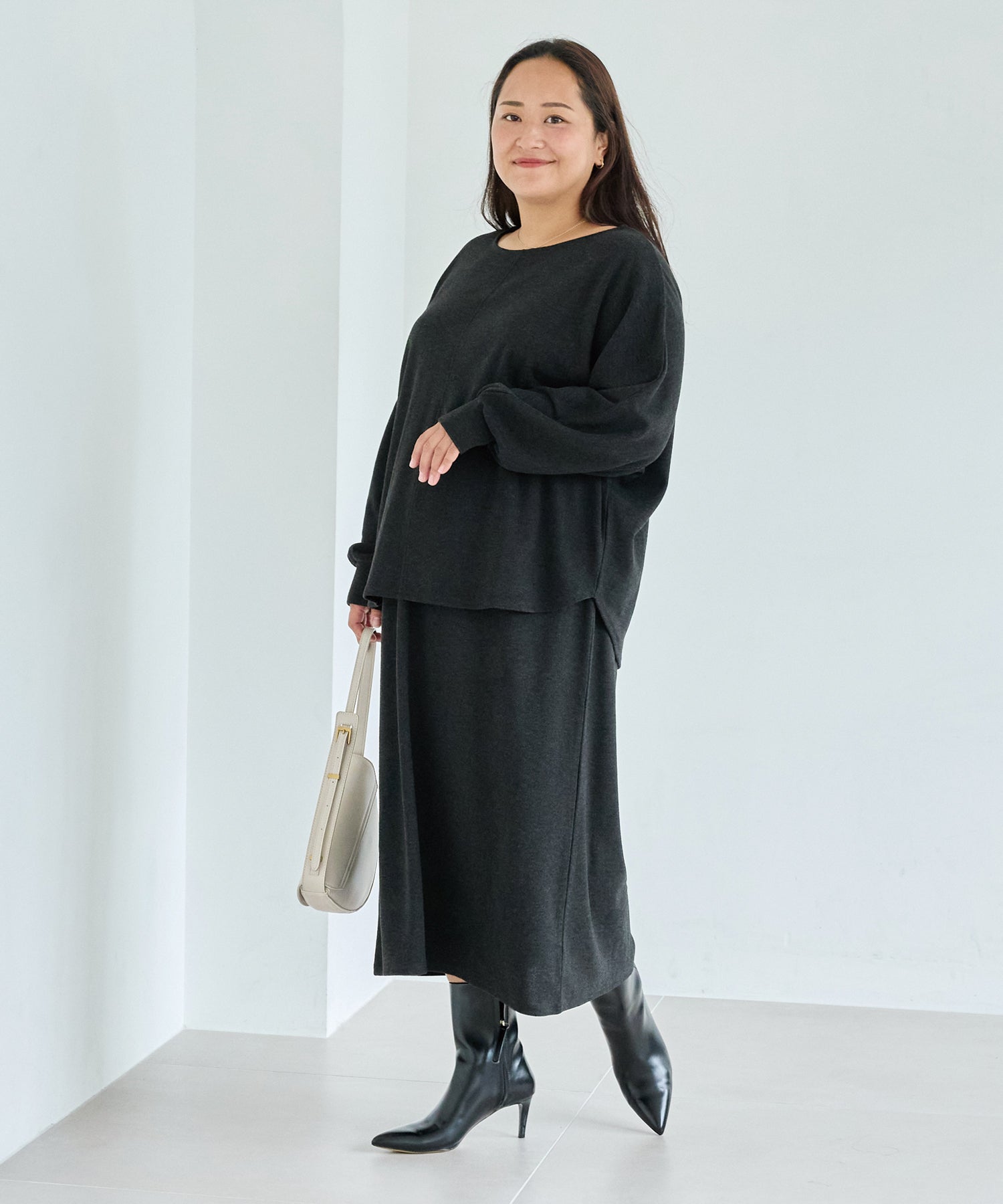 チャコールグレー model:161cm 着用サイズ:3L