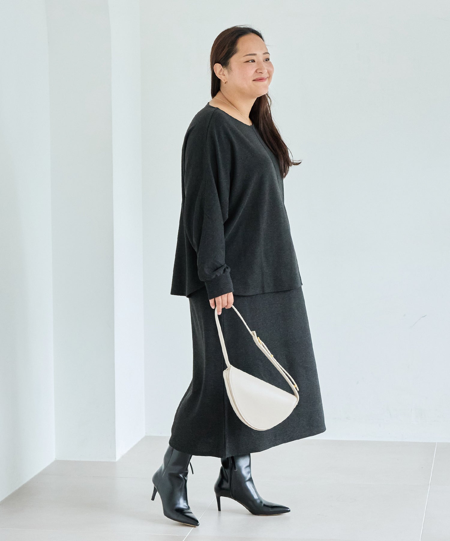 チャコールグレー model:161cm 着用サイズ:3L