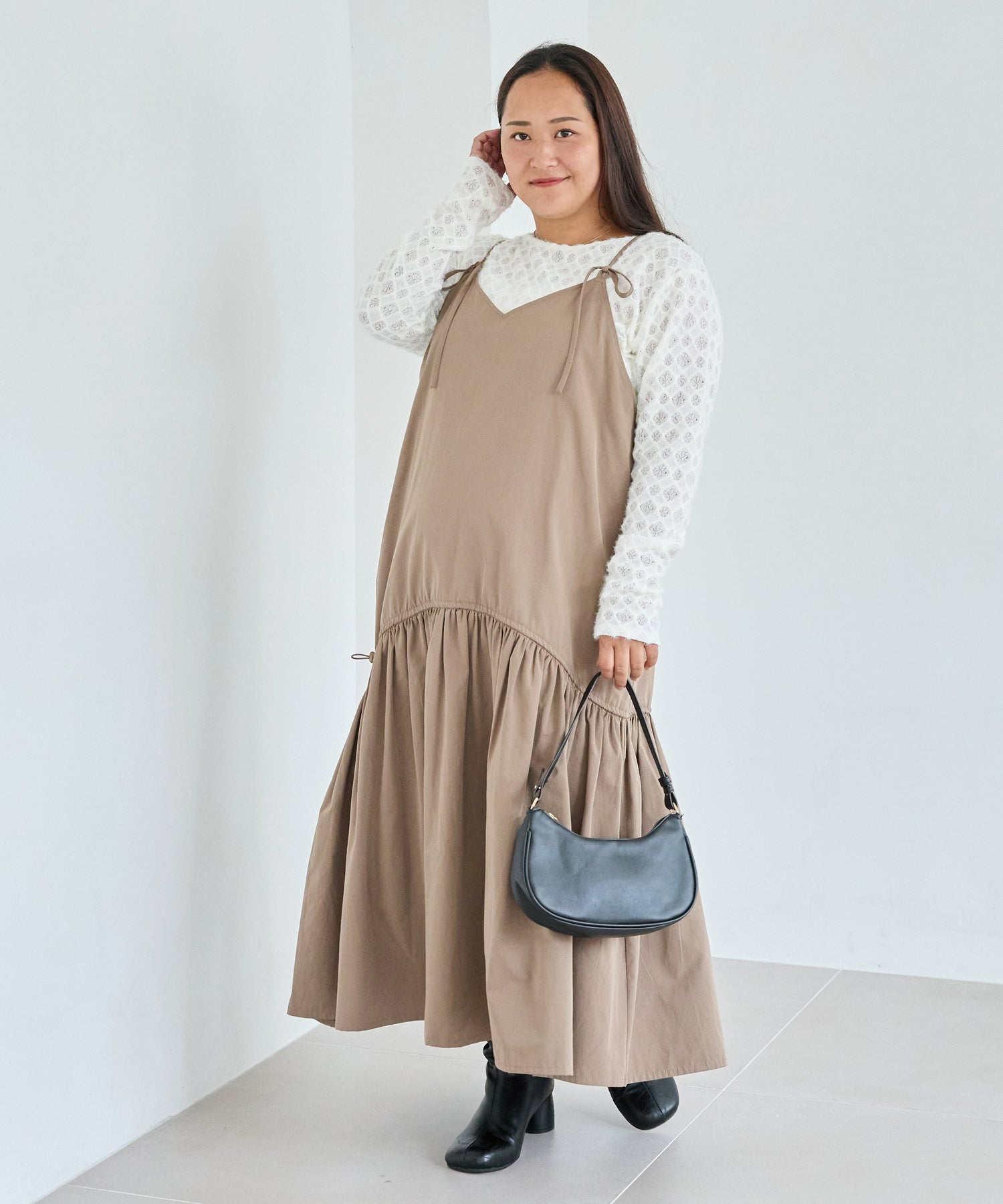 ブラウン model:161cm 着用サイズ:3L