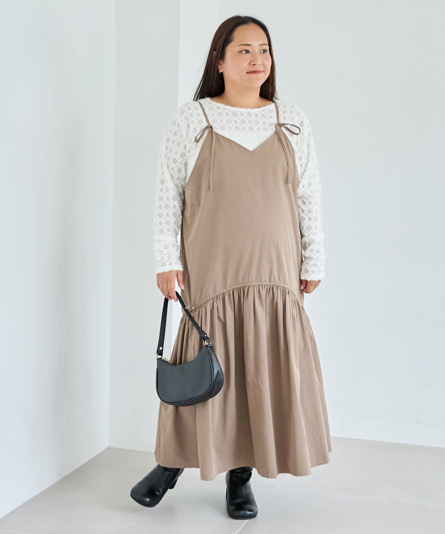 ブラウン model:161cm 着用サイズ:3L