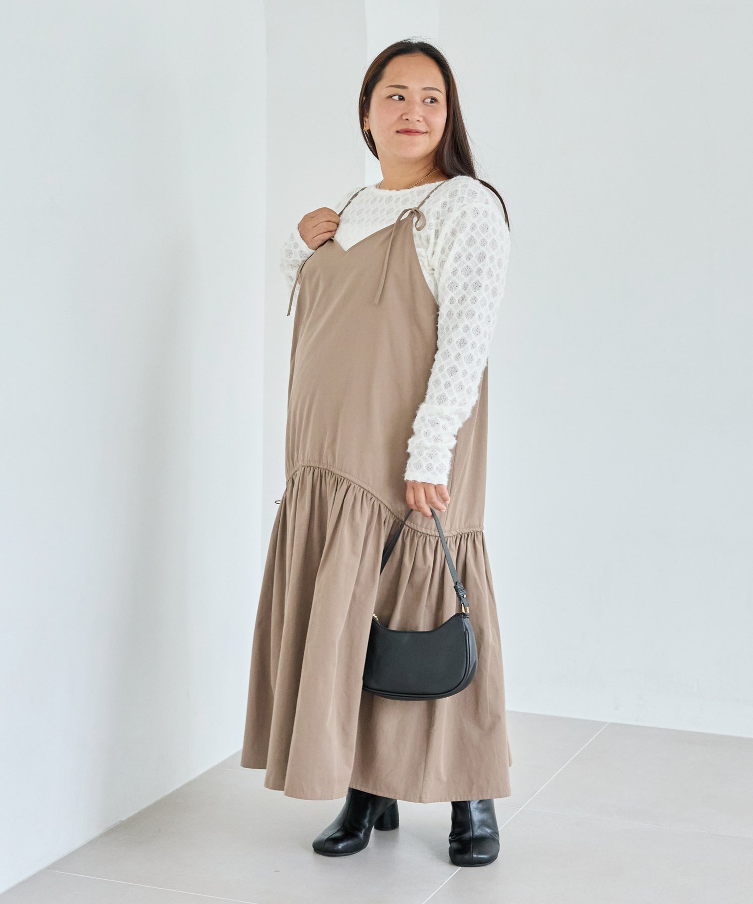 ブラウン model:161cm 着用サイズ:3L