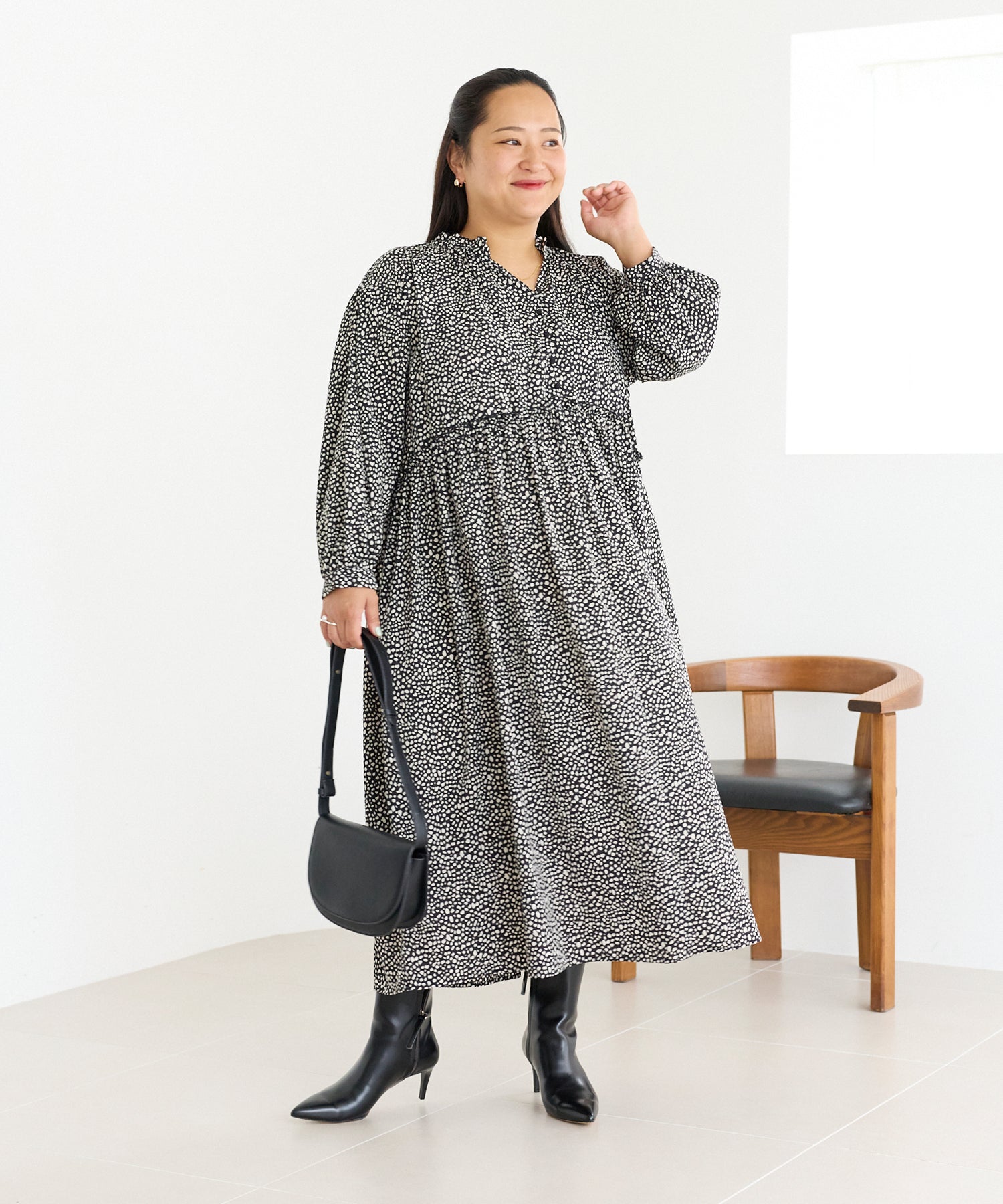 ドットA model:161cm 着用サイズ:3L