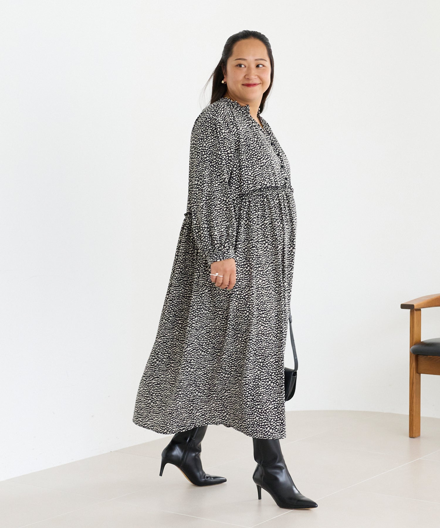 ドットA model:161cm 着用サイズ:3L