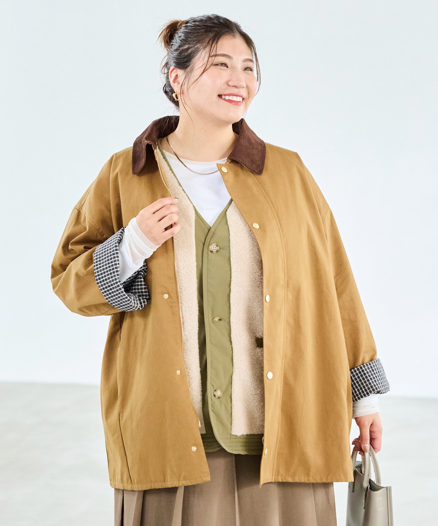 ブラウン model:162cm 着用サイズ:3L