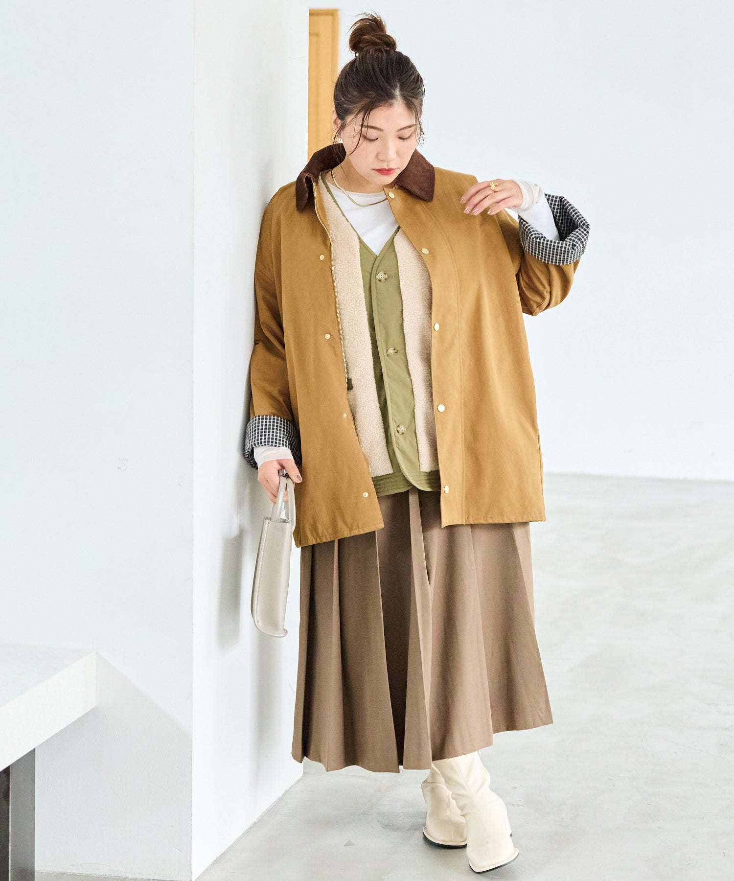 ブラウン model:162cm 着用サイズ:3L