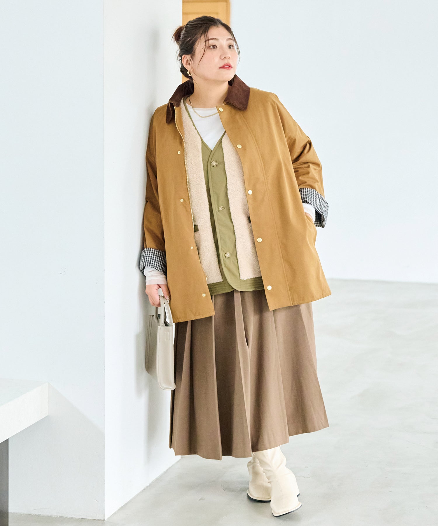 ブラウン model:162cm 着用サイズ:3L