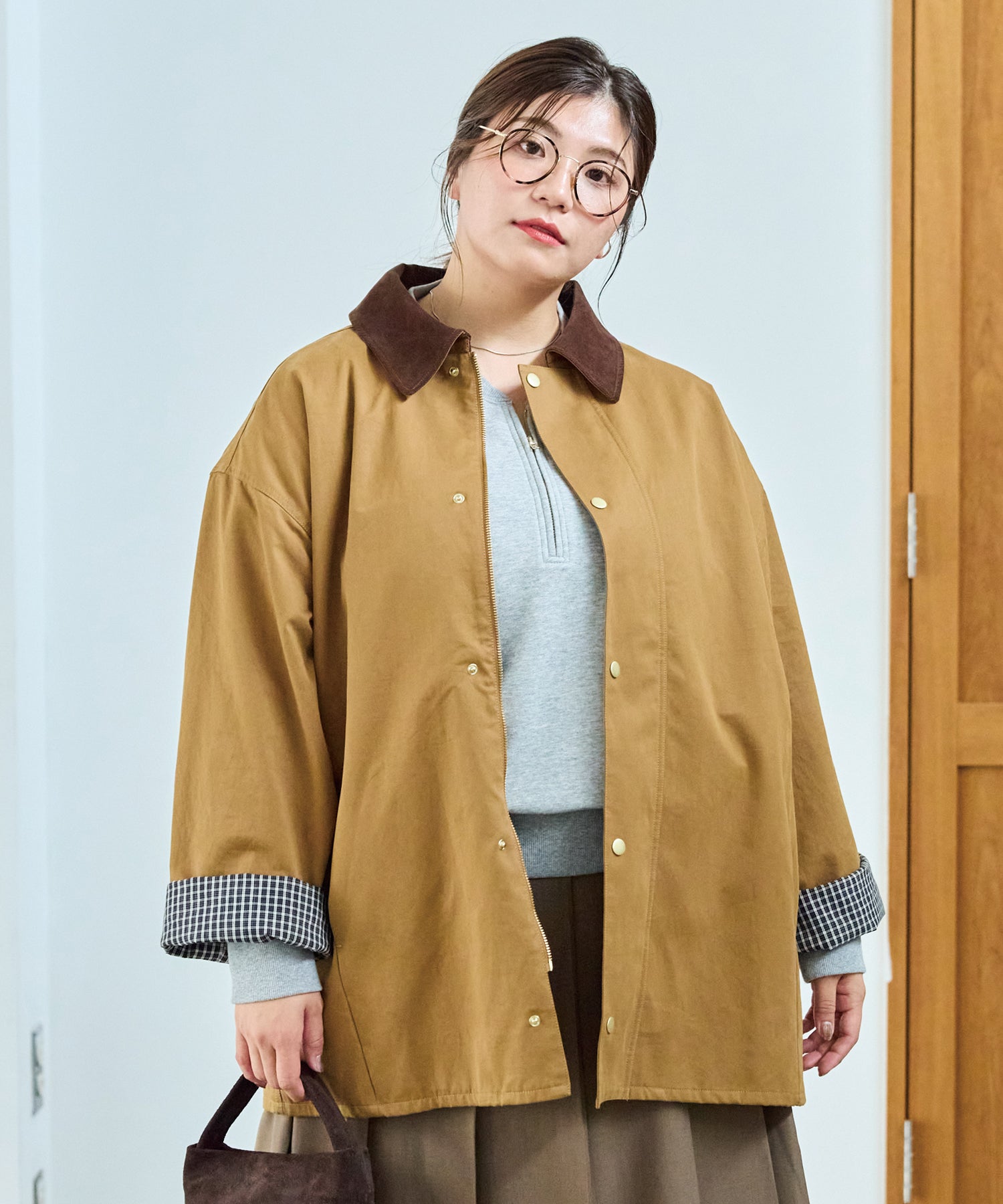 ブラウン model:162cm 着用サイズ:3L
