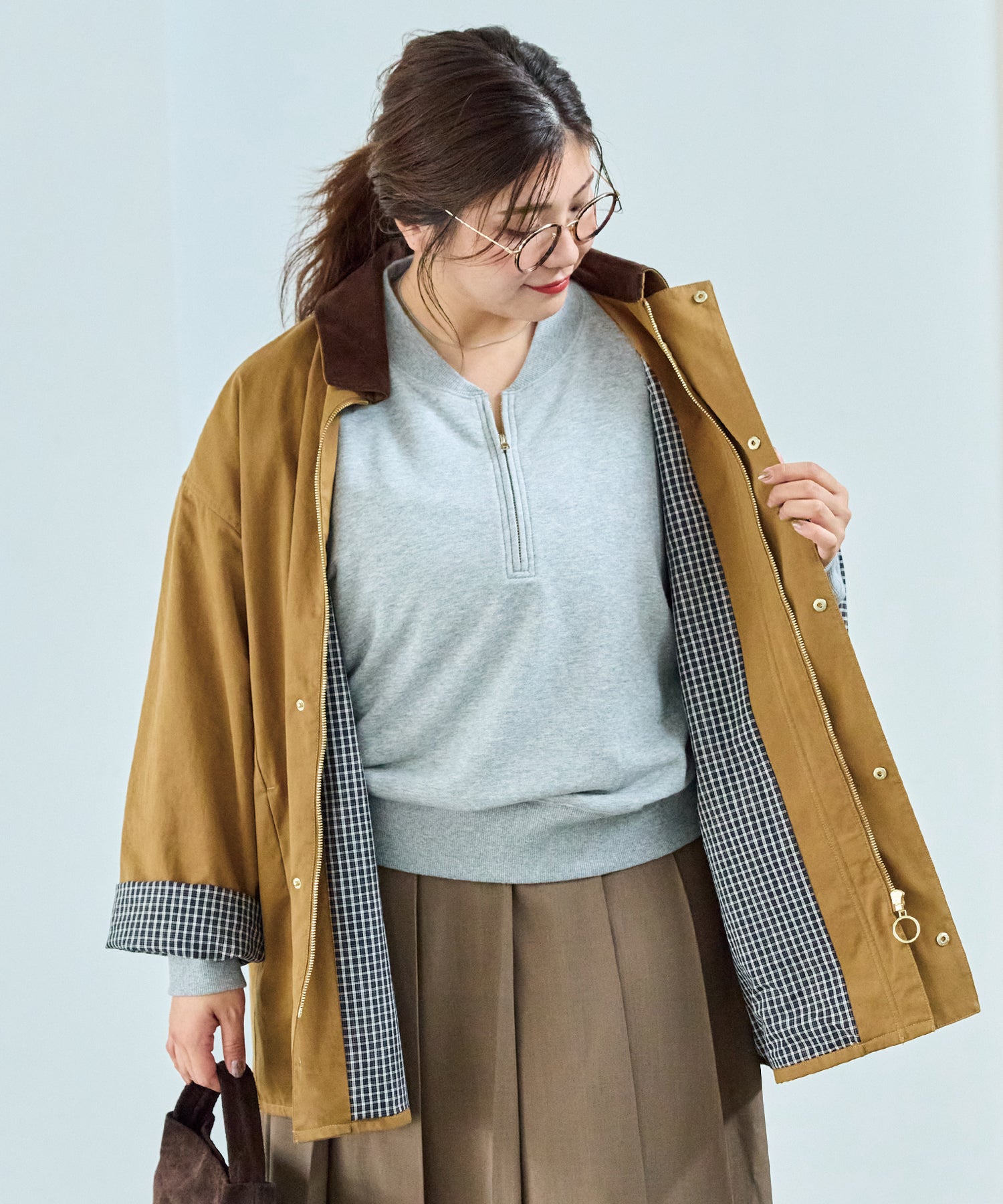 ブラウン model:162cm 着用サイズ:3L