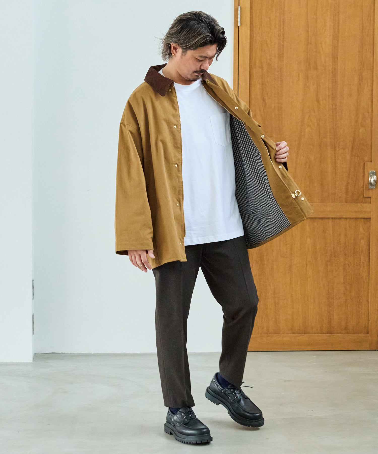 ブラウン model:182cm 着用サイズ:4L