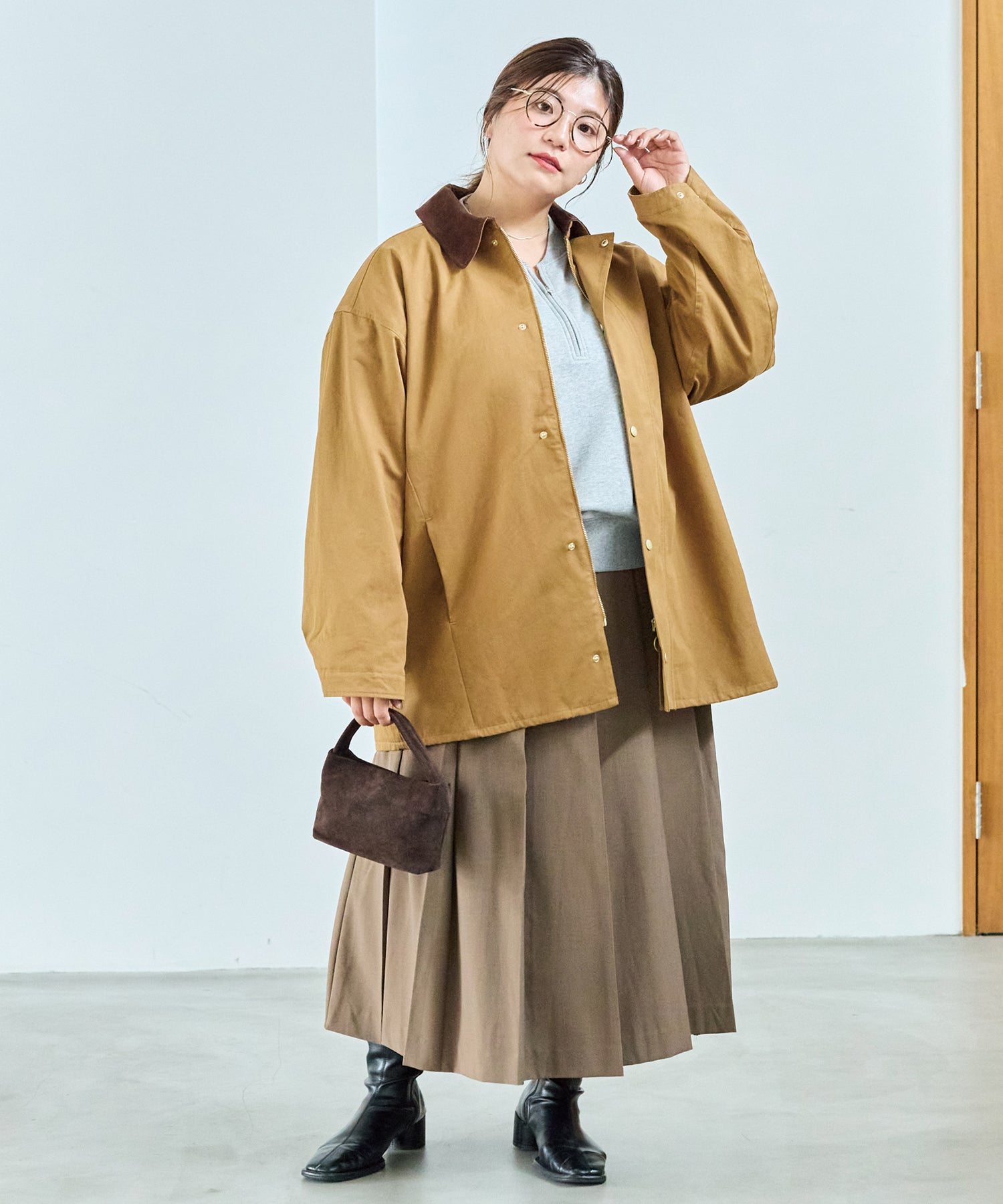 ブラウン model:162cm 着用サイズ:3L