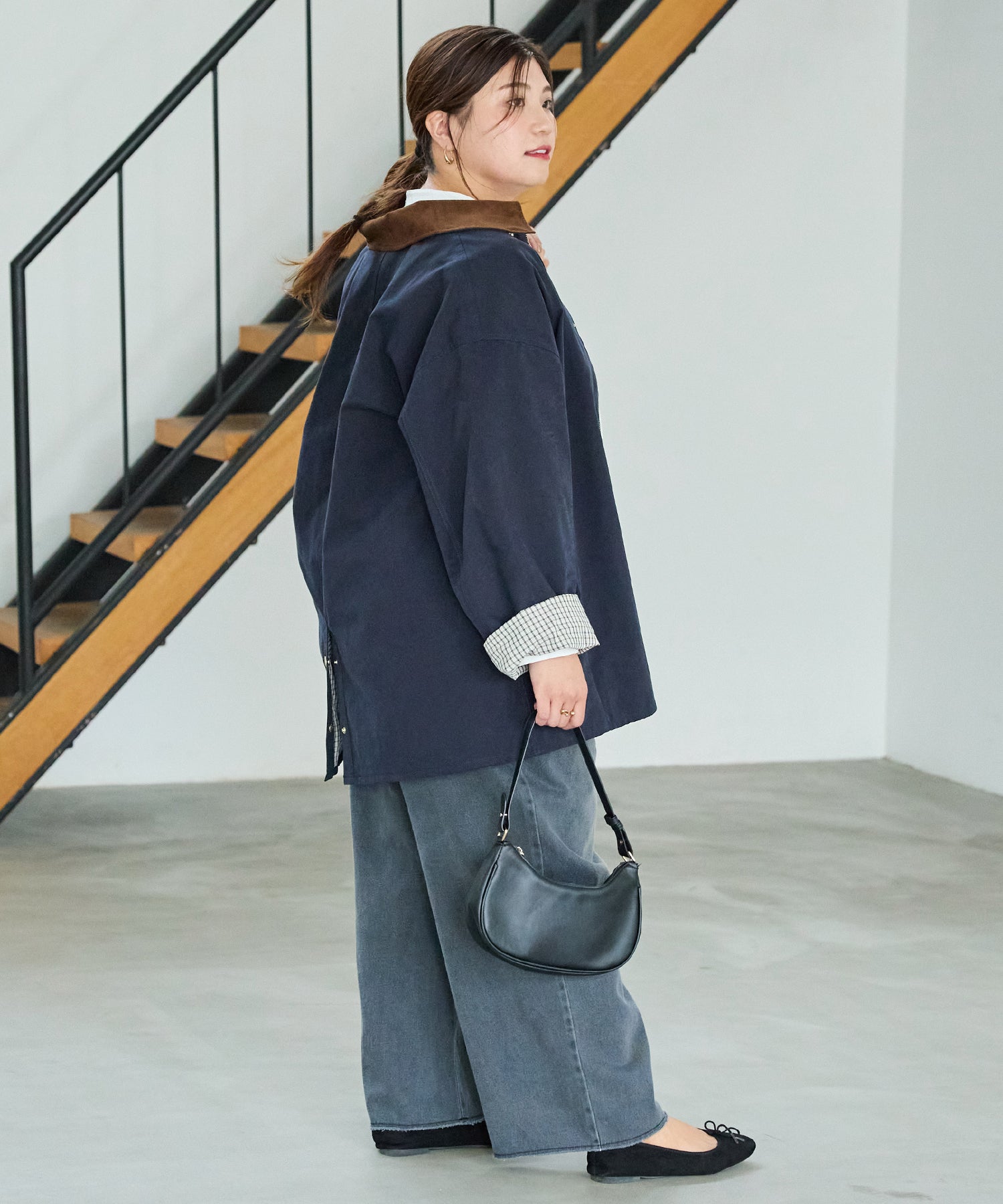 ネイビー model:162cm 着用サイズ:3L