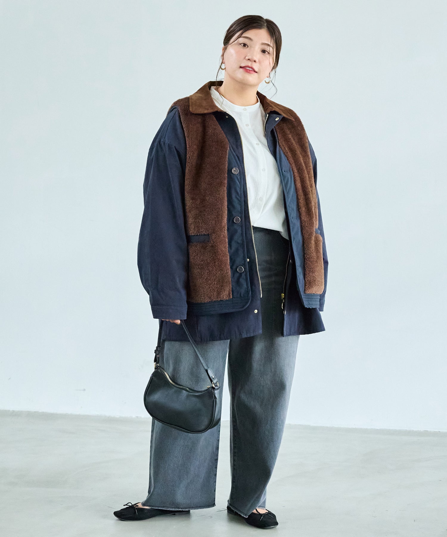 ネイビー model:162cm 着用サイズ:3L