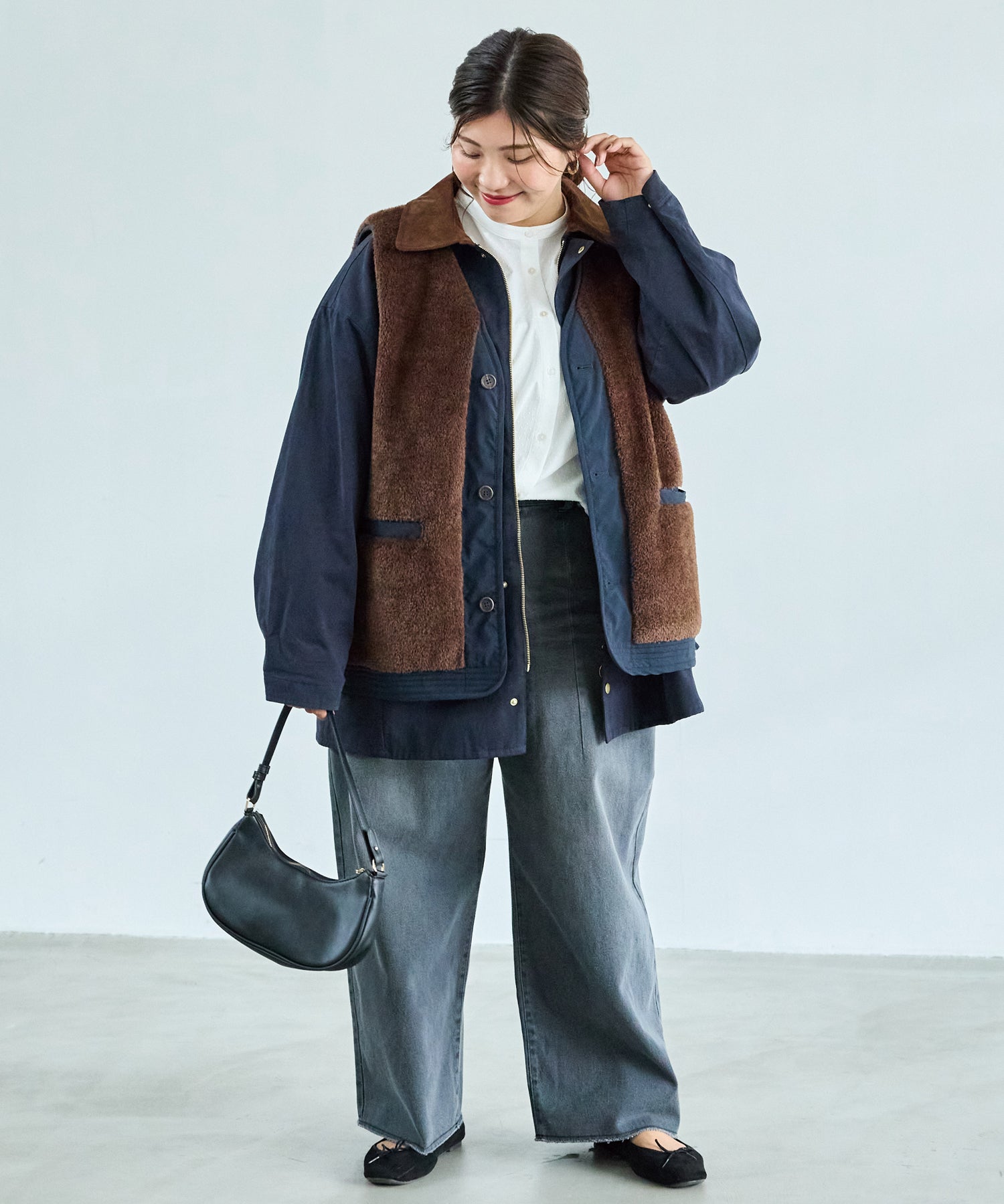 ネイビー model:162cm 着用サイズ:3L