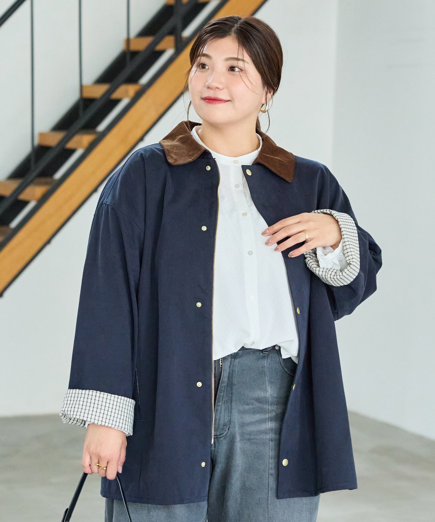 ネイビー model:162cm 着用サイズ:3L