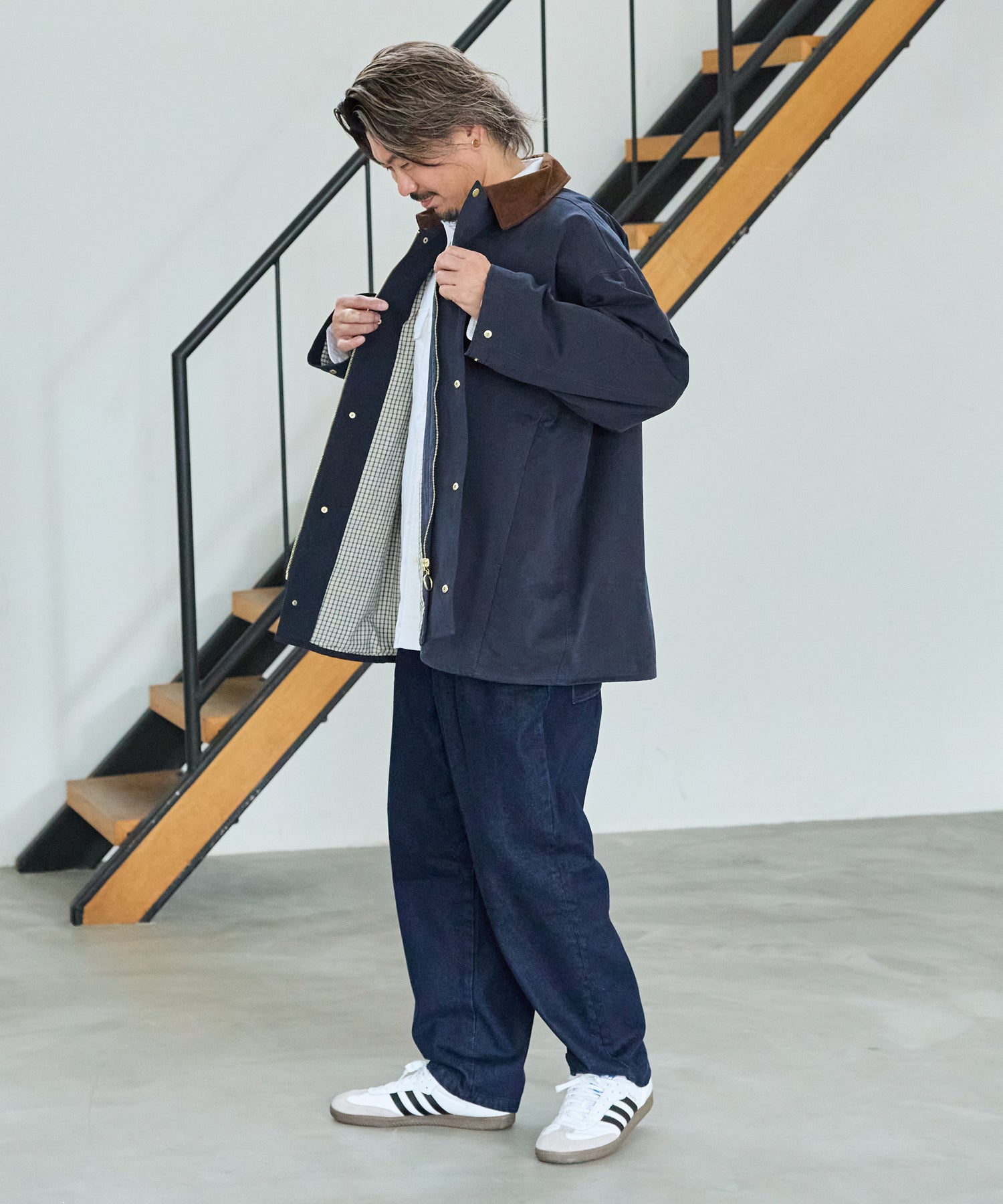 ネイビー model:182cm 着用サイズ:4L